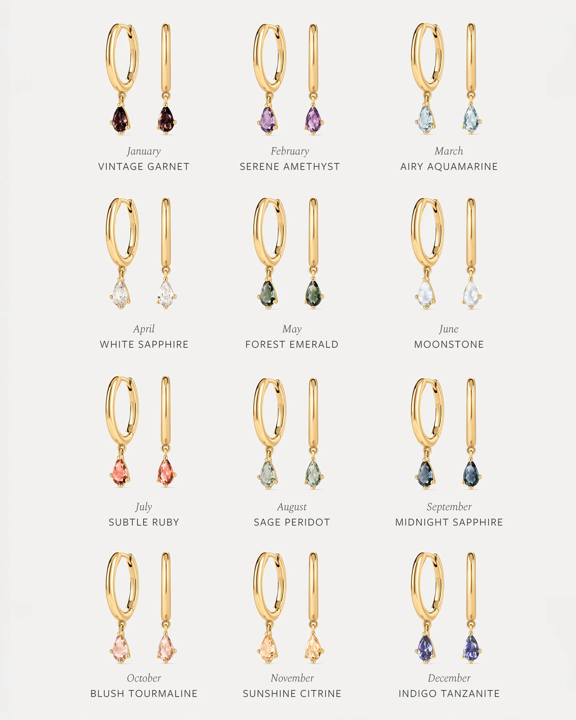Aura Birthstone Drop Hoops - Image 6