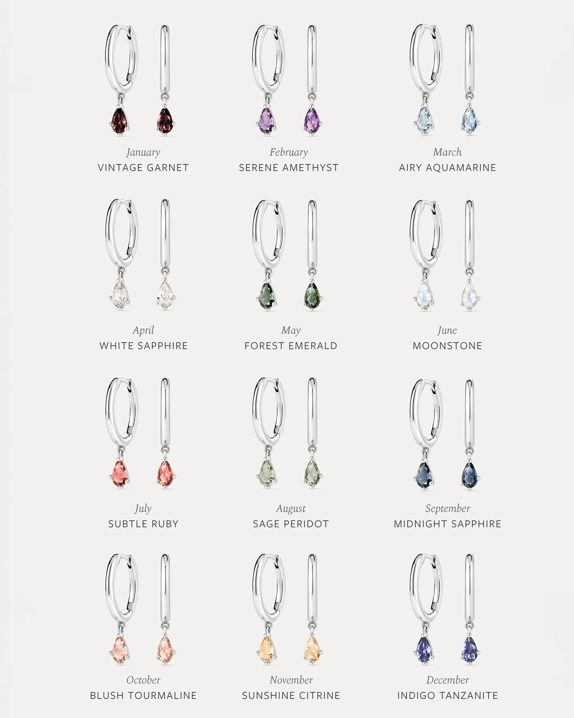 Aura Birthstone Drop Hoops - Image 7