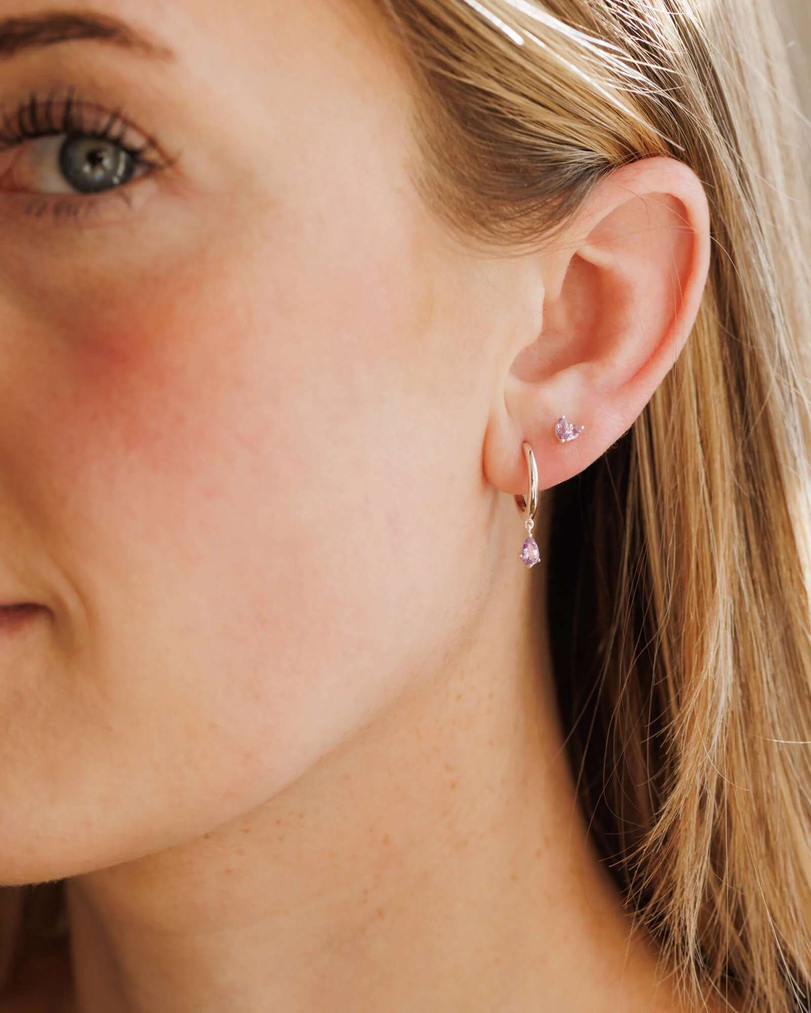 Aura Birthstone Drop Hoops - Image 8
