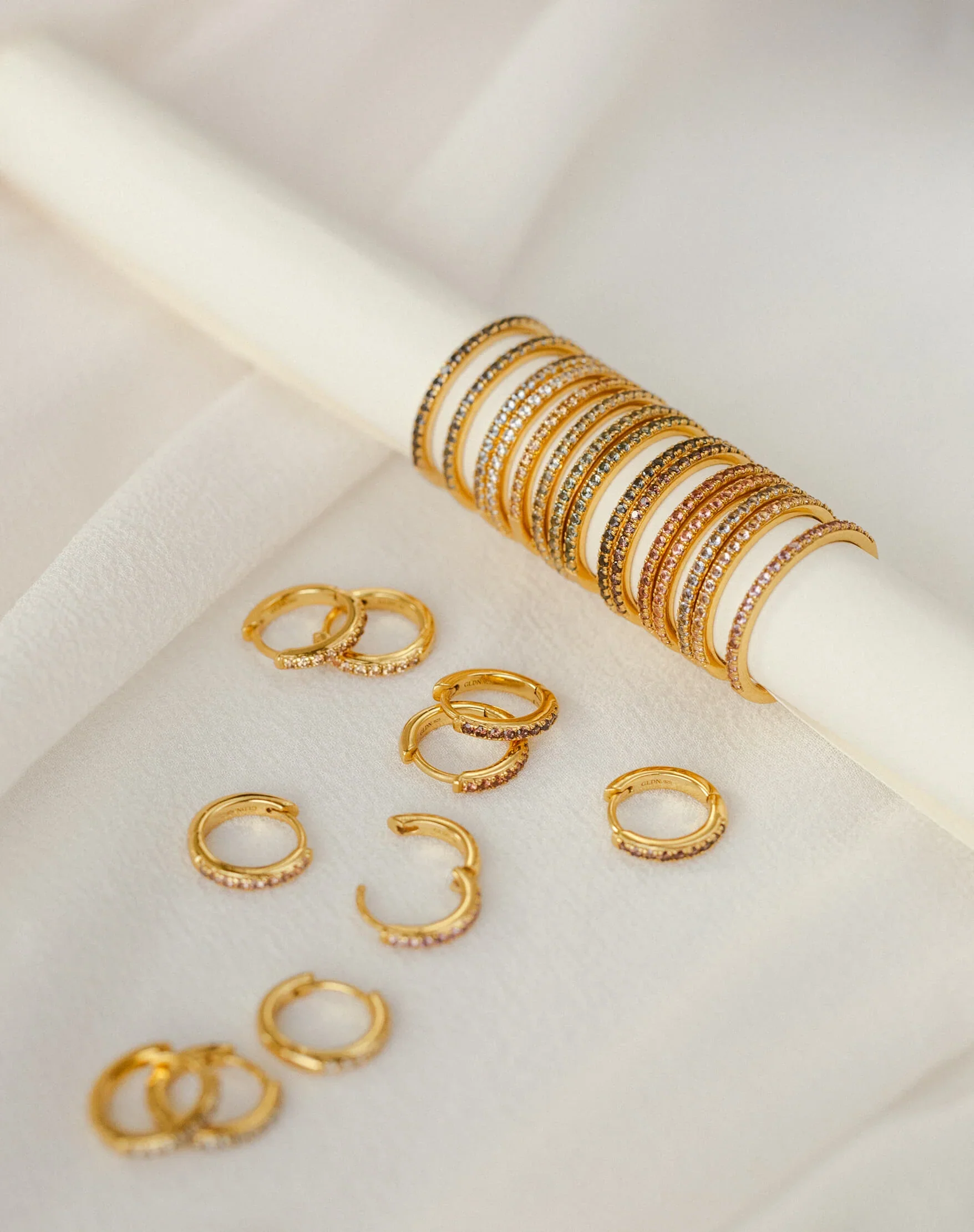 Gold Aura Birthstone Huggie Hoops - Image 9