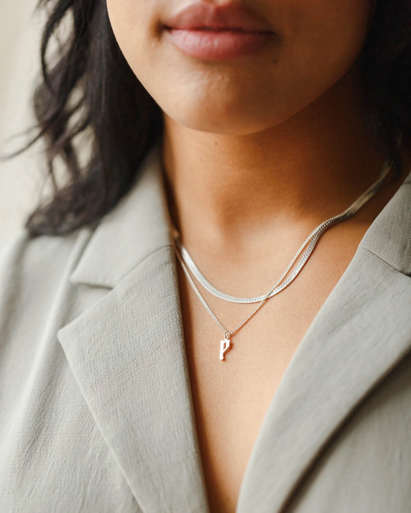 Bold Gothic Initial Necklace - Image 13