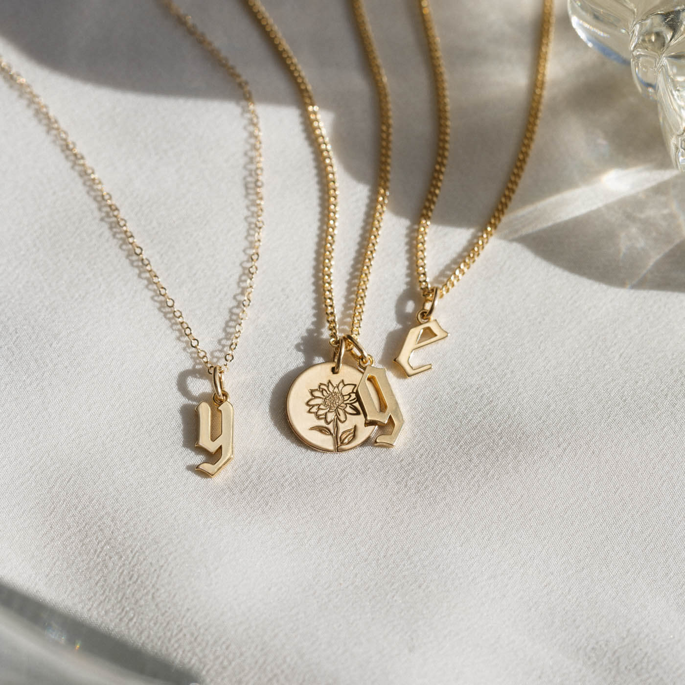 Bold Gothic Initial Necklace - Image 5