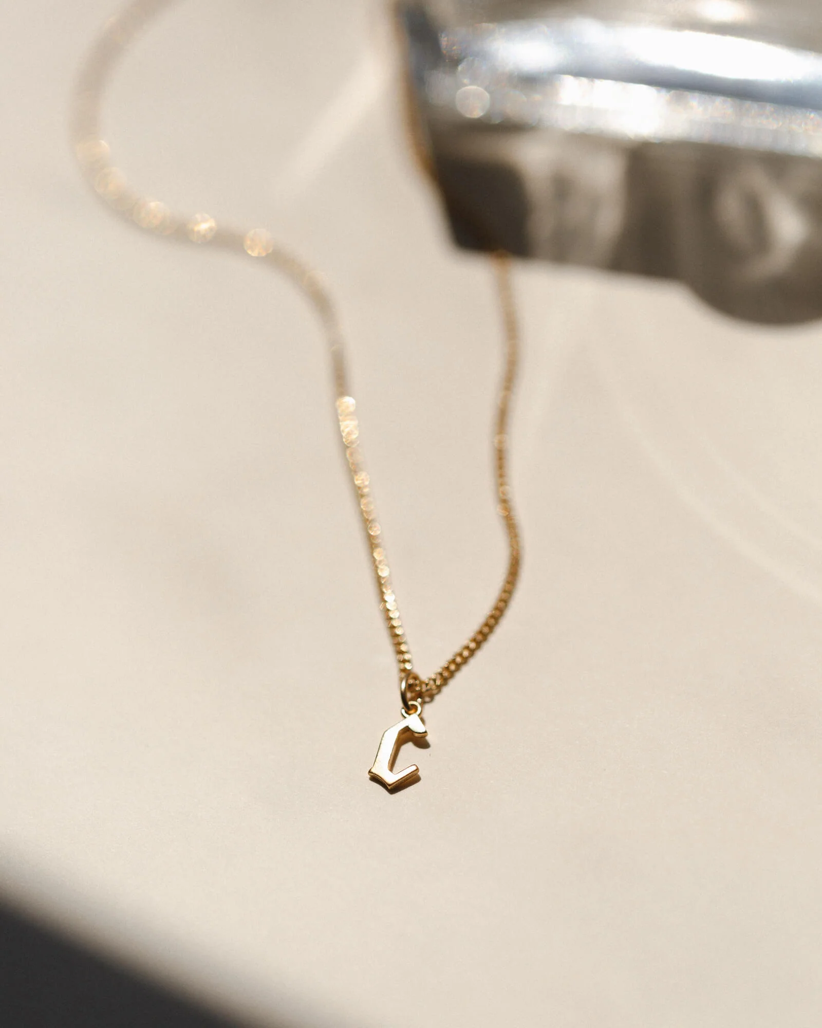 Bold Gothic Initial Necklace - Image 7