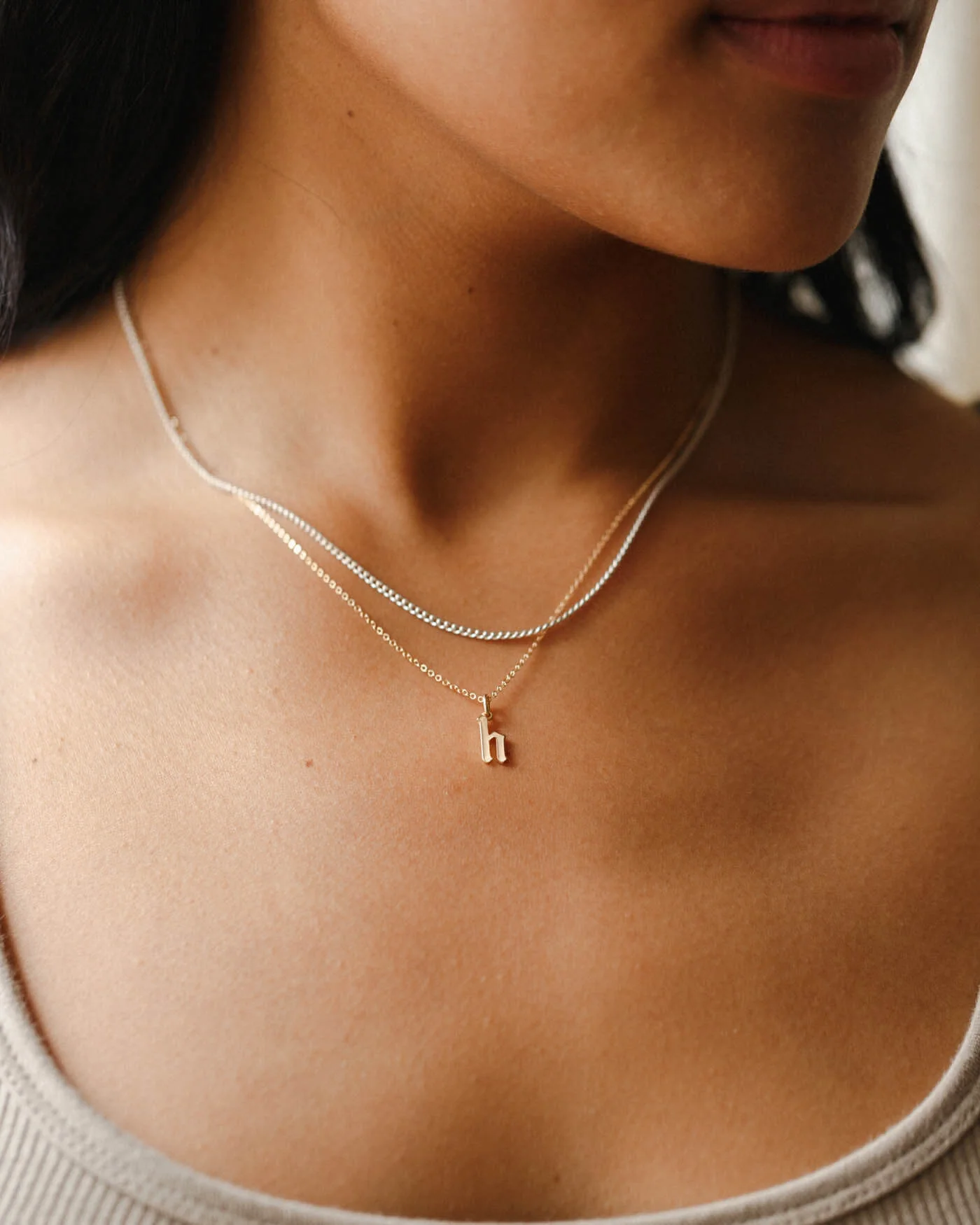 Dainty Gothic Initial Necklace - Image 13