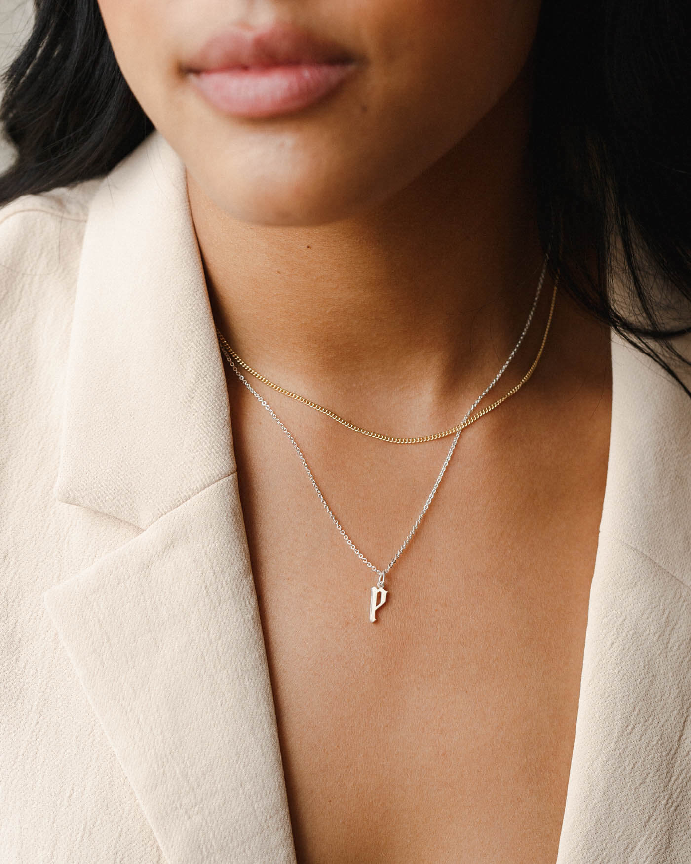 Dainty Gothic Initial Necklace - Image 15