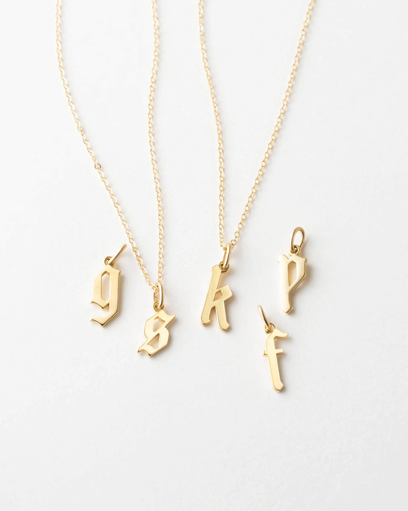 Dainty Gothic Initial Necklace - Image 7