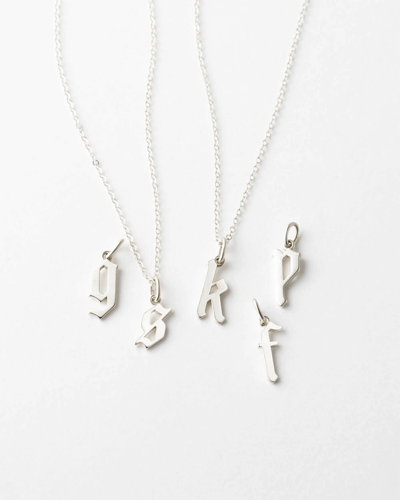 Dainty Gothic Initial Necklace - Image 8