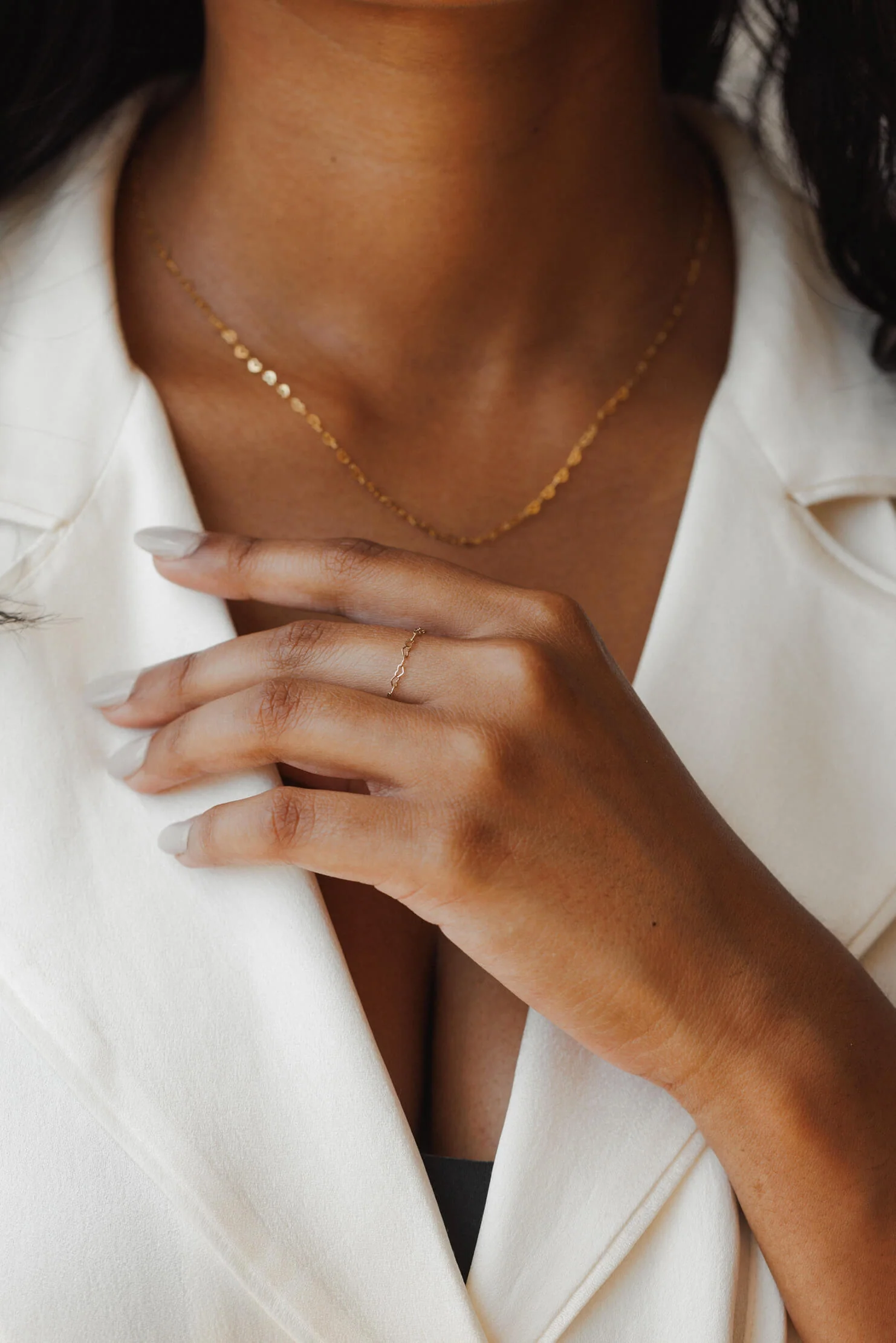 Dainty Heart Chain Ring - Image 4