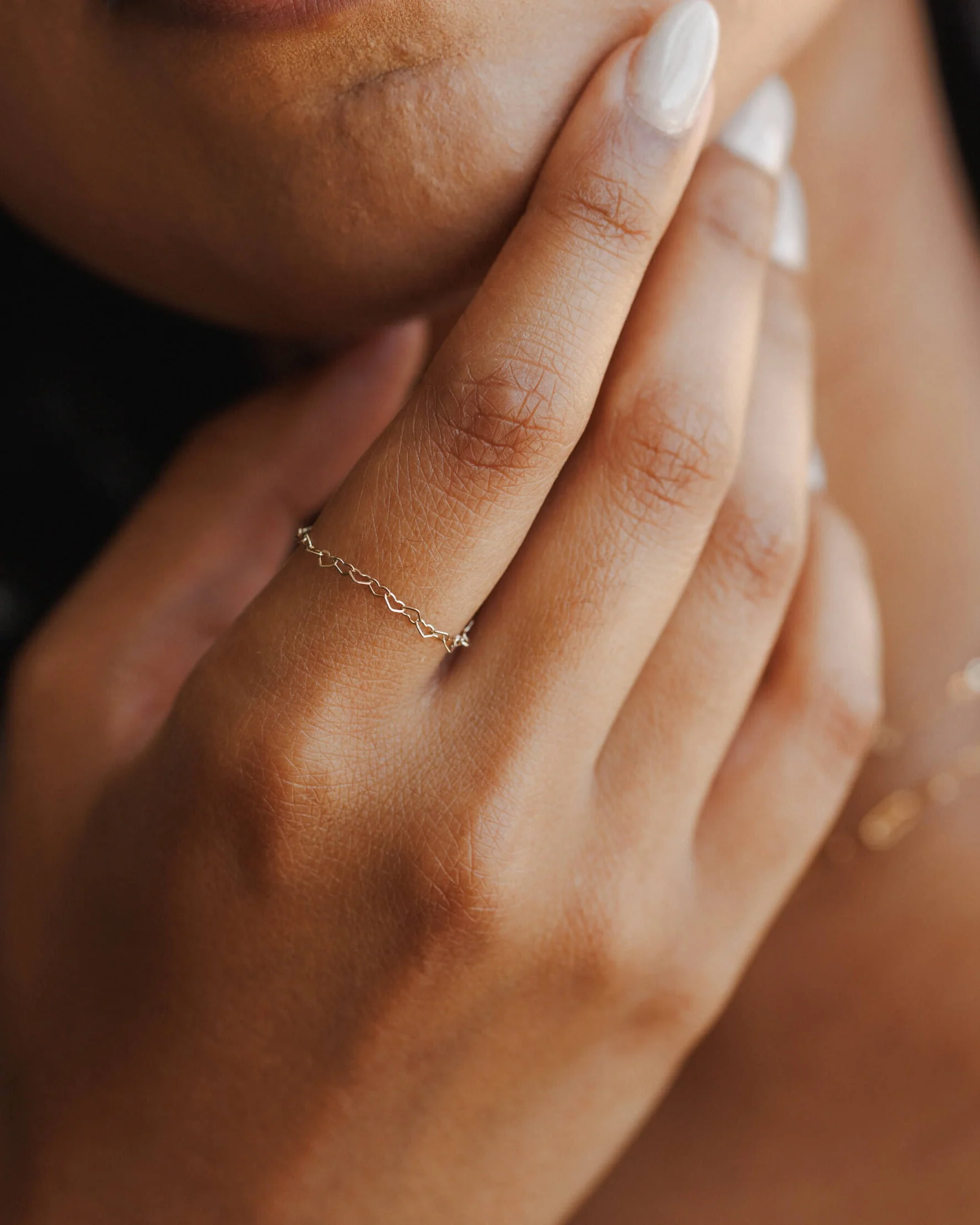 Dainty Heart Chain Ring - Image 6