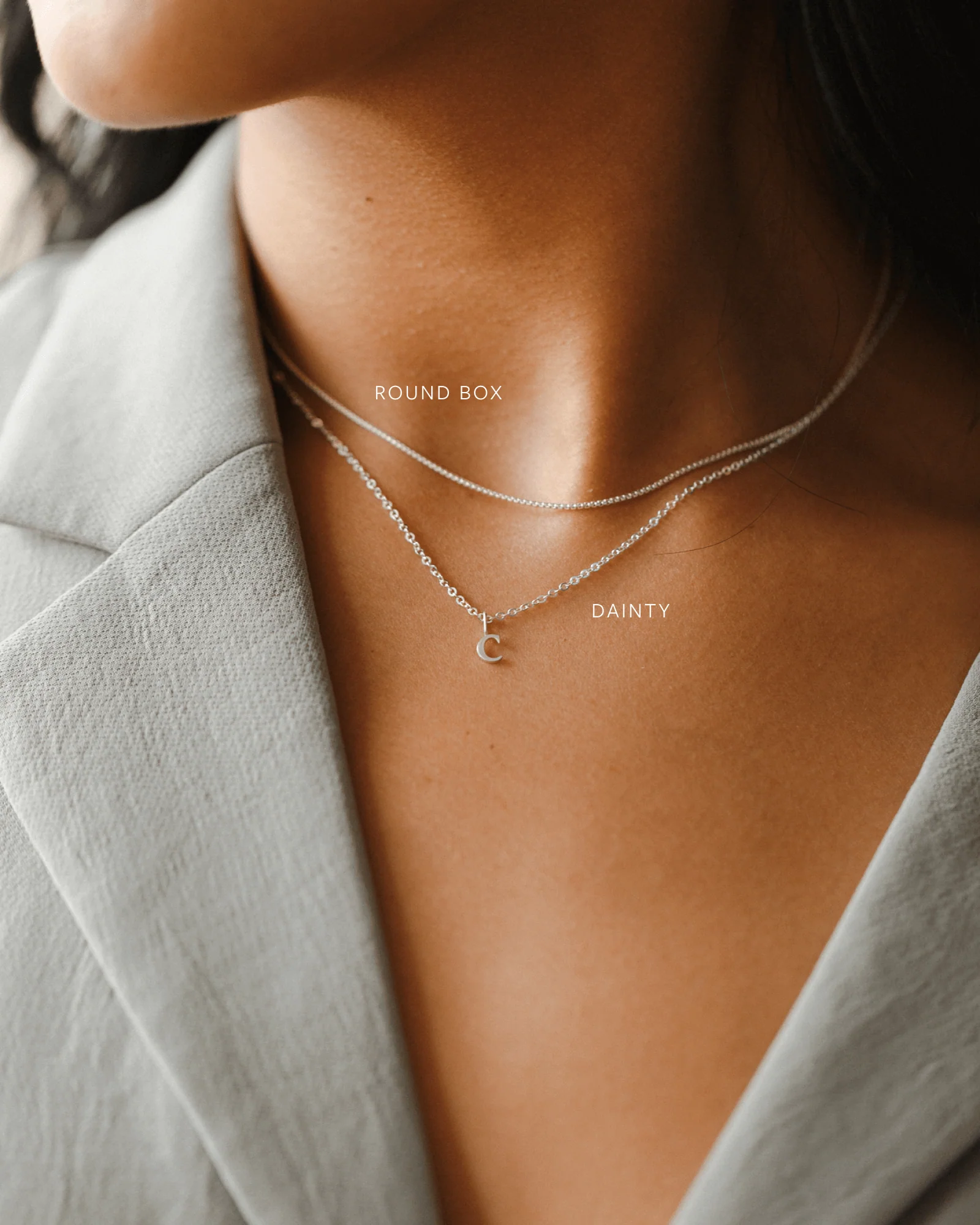 Dainty Serif Initial Necklace - Image 10