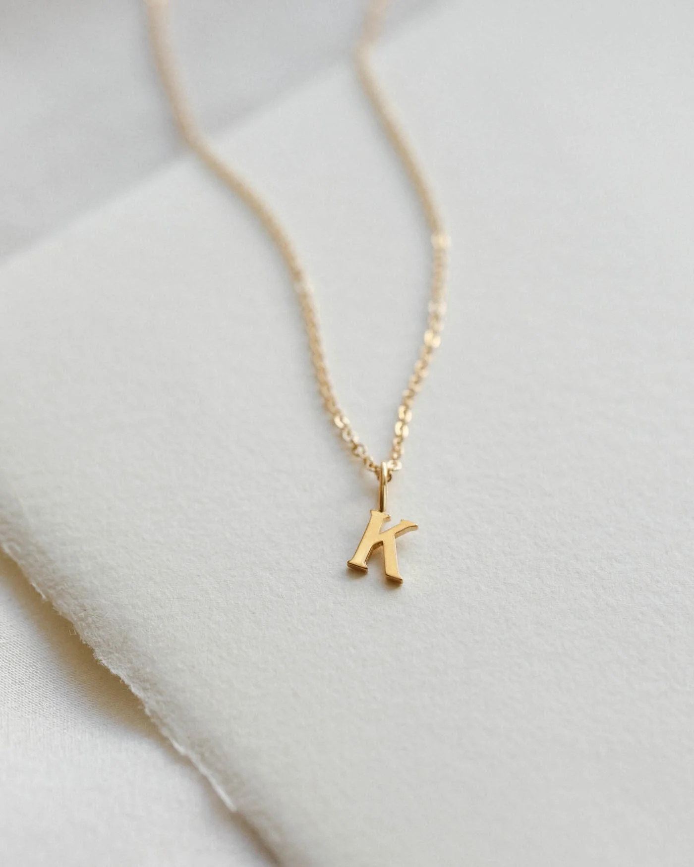 Dainty Serif Initial Necklace - Image 3
