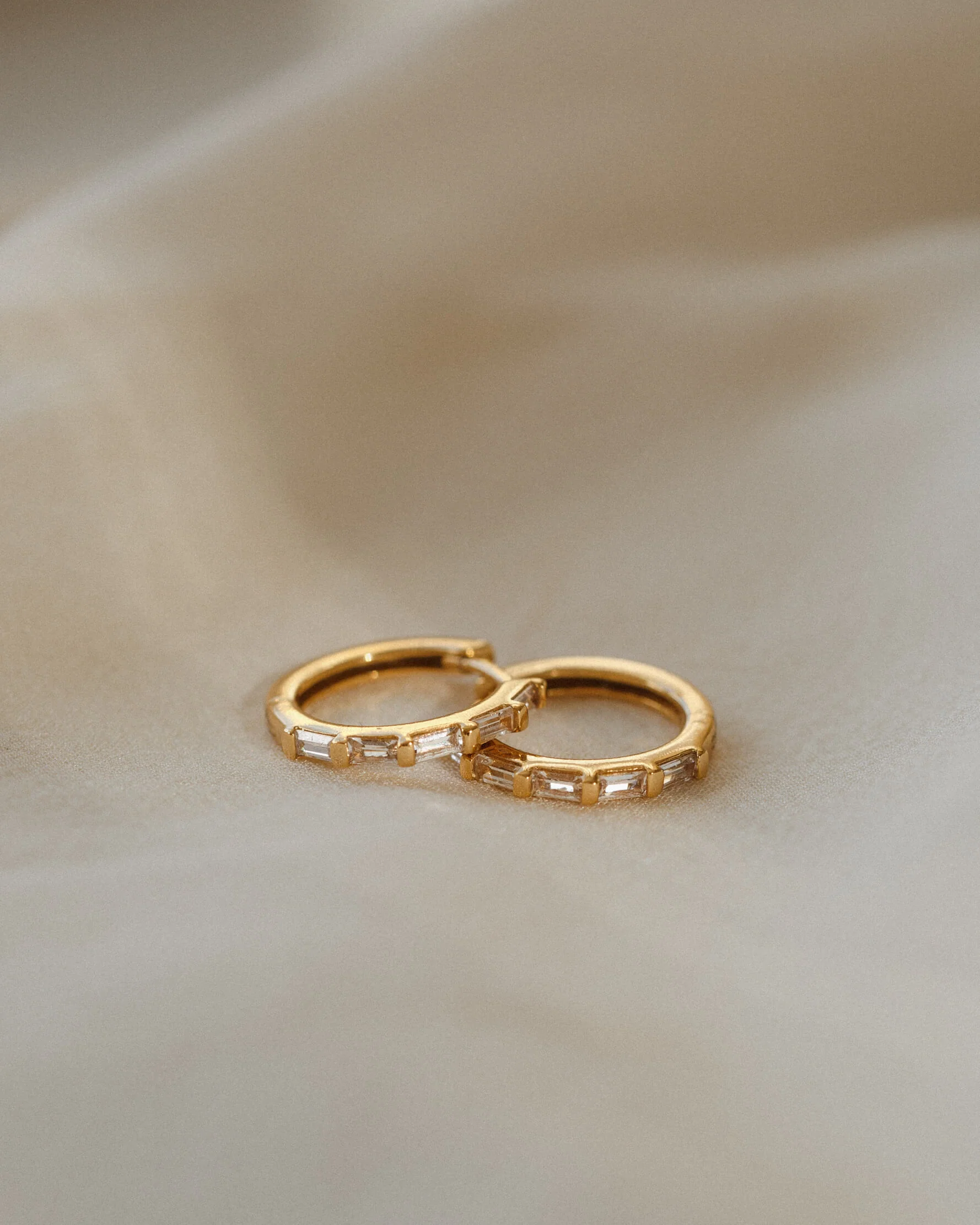 Deco White Sapphire Hoops - Image 3