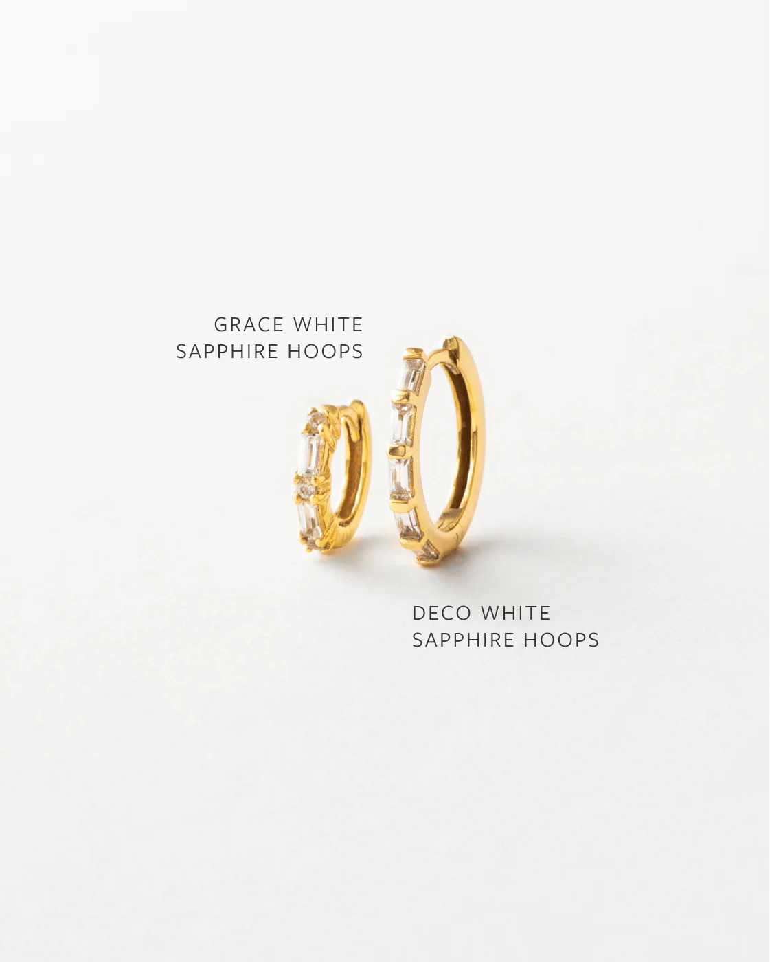 Deco White Sapphire Hoops - Image 4