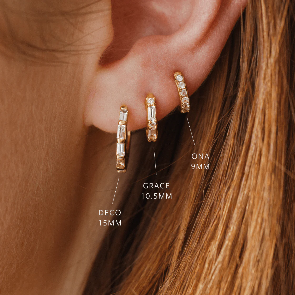 Deco White Sapphire Hoops - Image 8