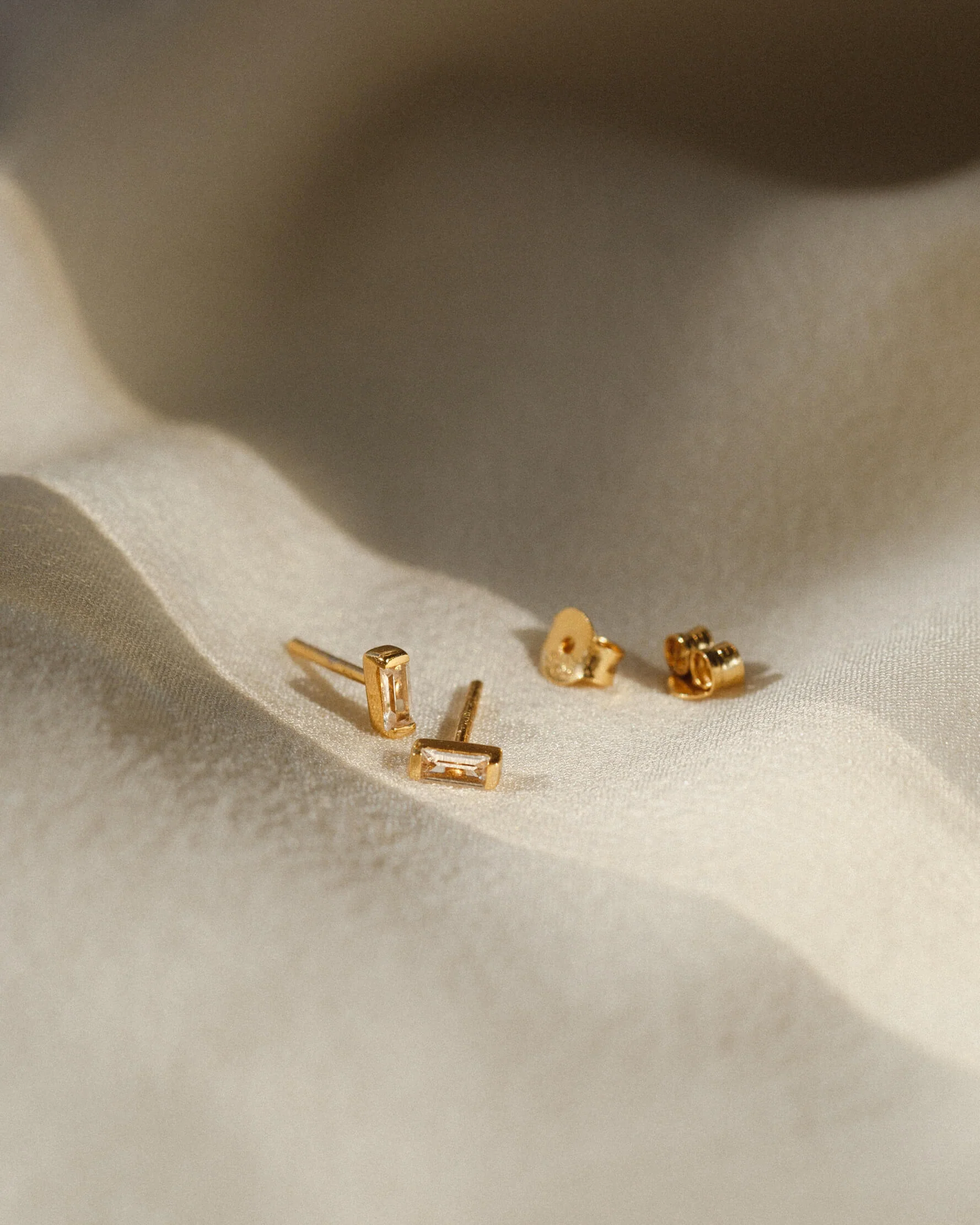 Deco White Sapphire Studs - Image 3