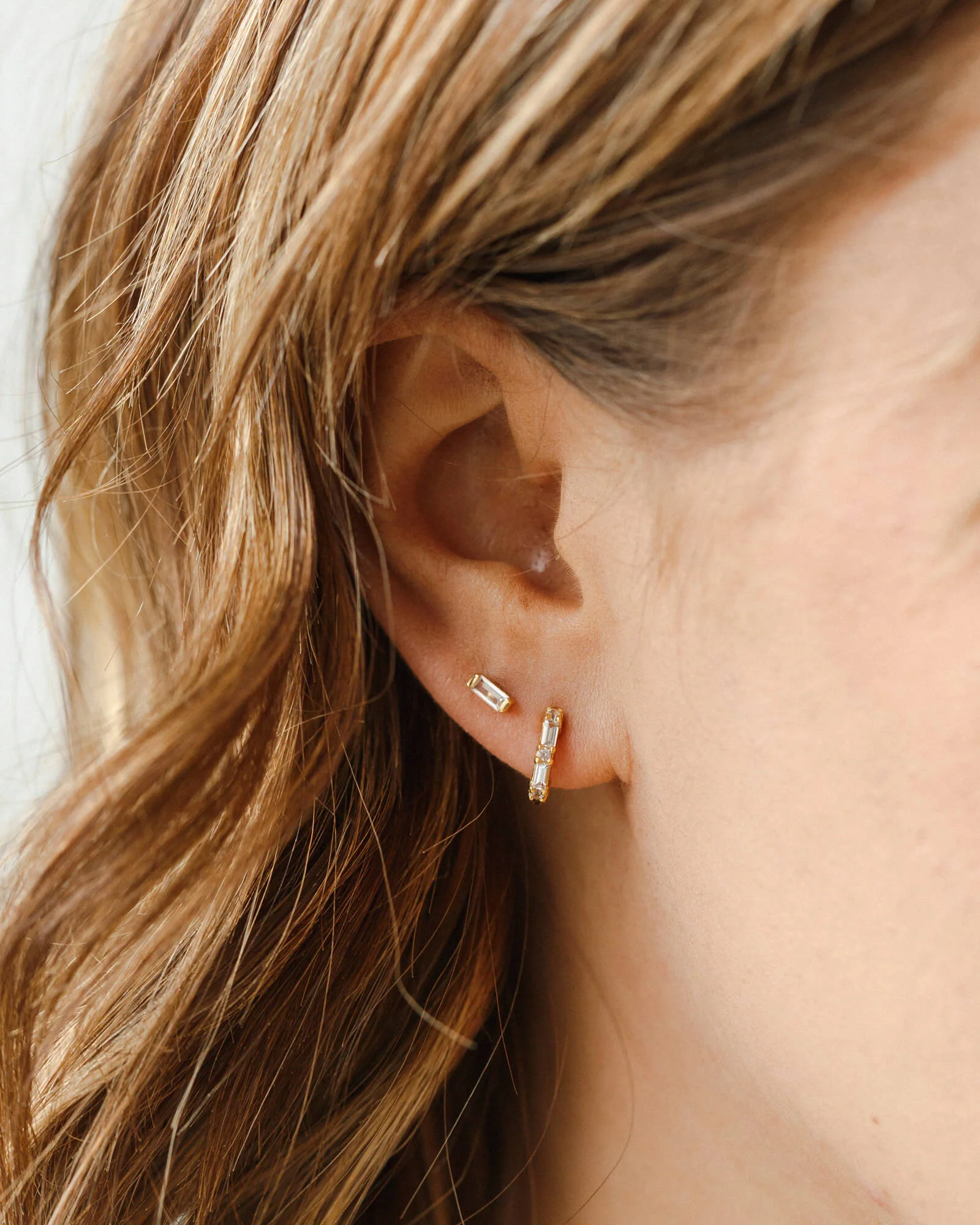 Deco White Sapphire Studs - Image 4