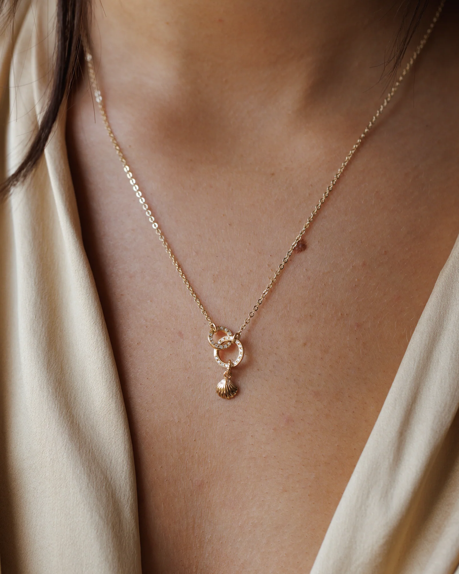 Pavé Duo Charm Holder Necklace - Image 5