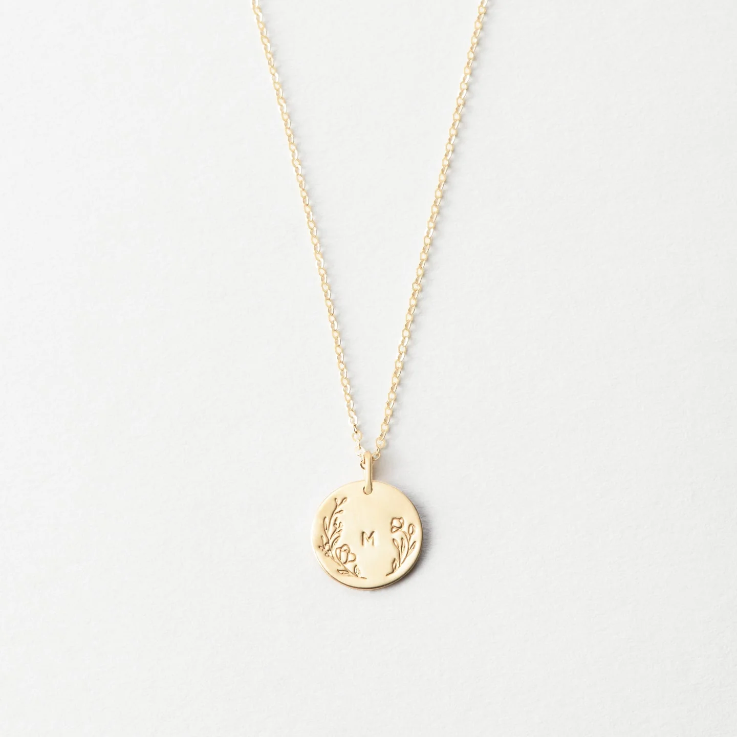 Floral Frame Necklace - Sterling Silver and Gold Fill