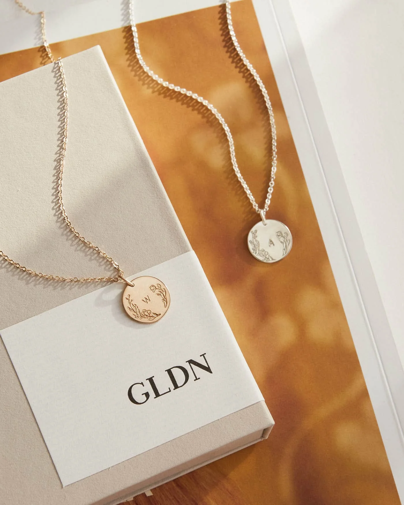 Floral Frame Necklace - Sterling Silver and Gold Fill - Image 10