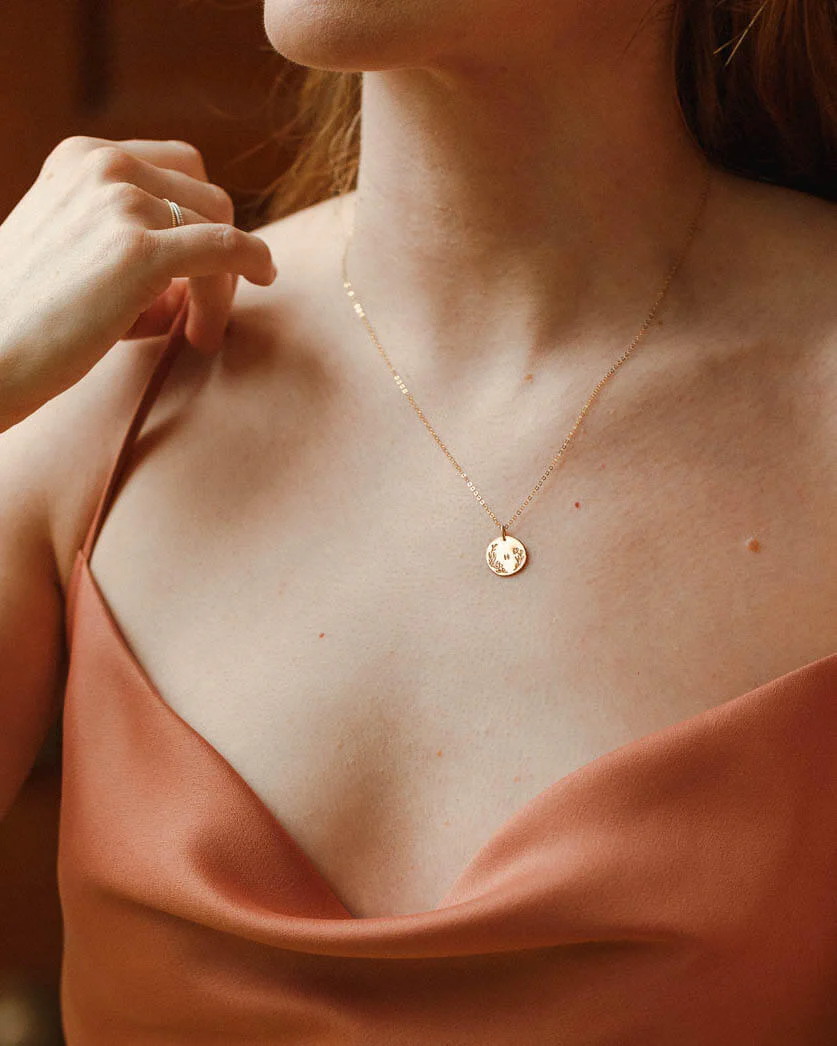 Floral Frame Necklace - Sterling Silver and Gold Fill - Image 6