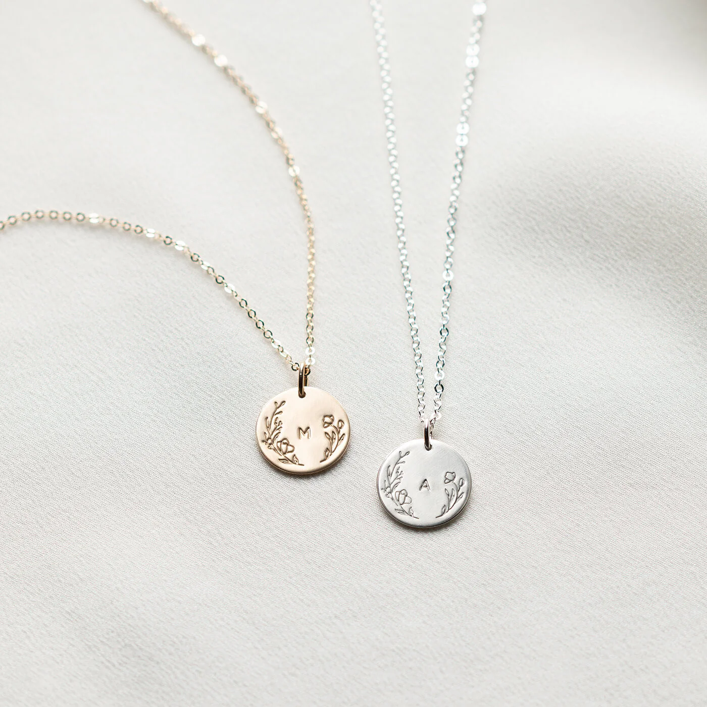 Floral Frame Necklace - Sterling Silver and Gold Fill - Image 7