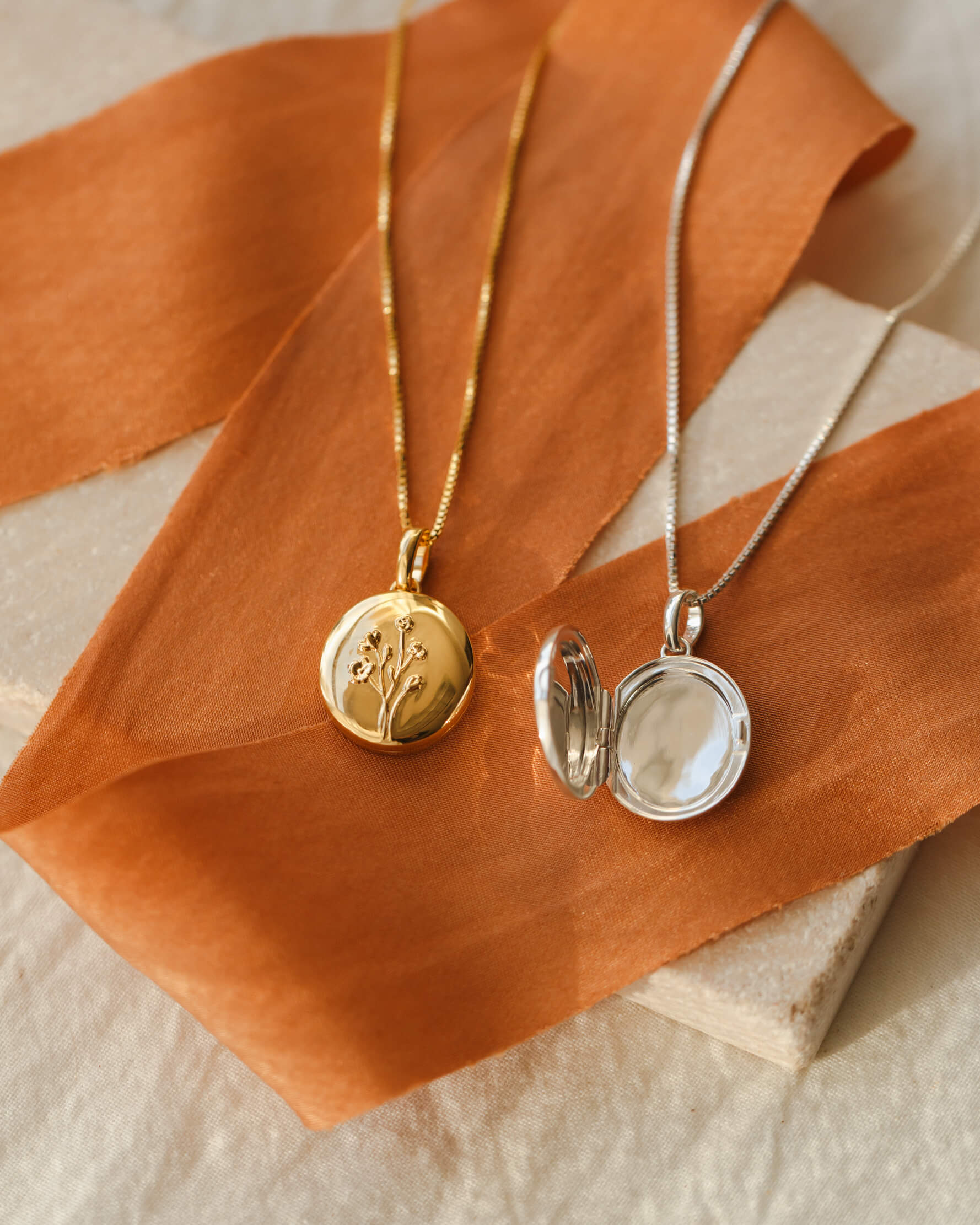 Floral Locket Necklace - Image 3