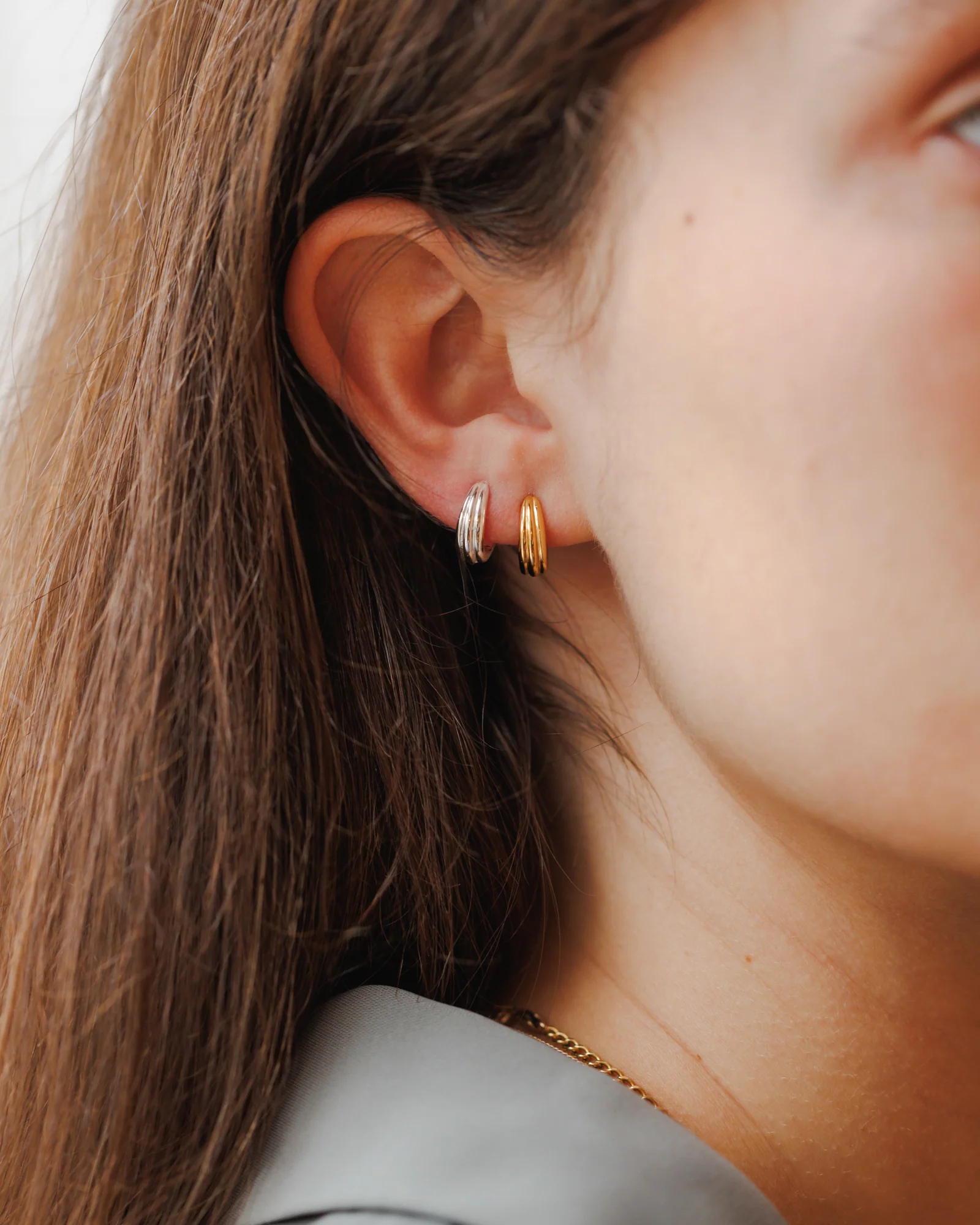 Fluted Huggie Hoops - Image 7