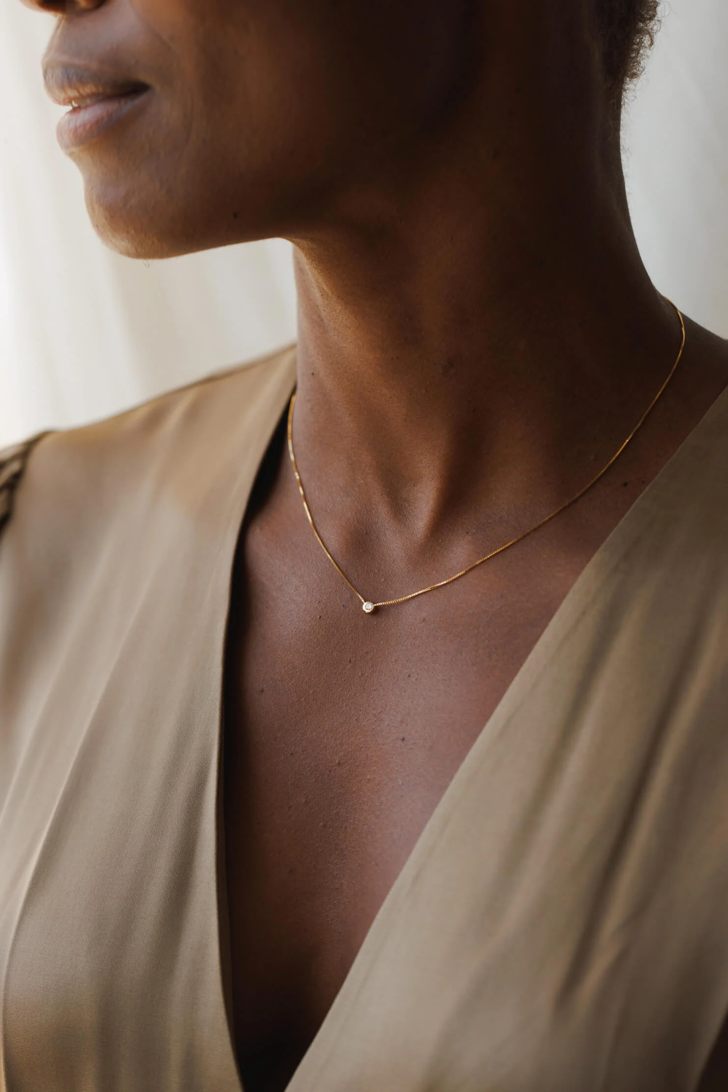 Gaia Diamond Solitaire Necklace - Image 2