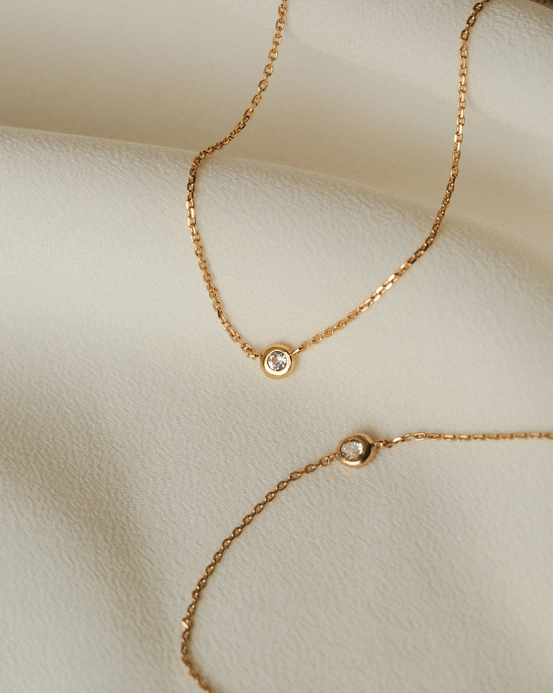 Gaia White Sapphire Solitaire Necklace - Image 6
