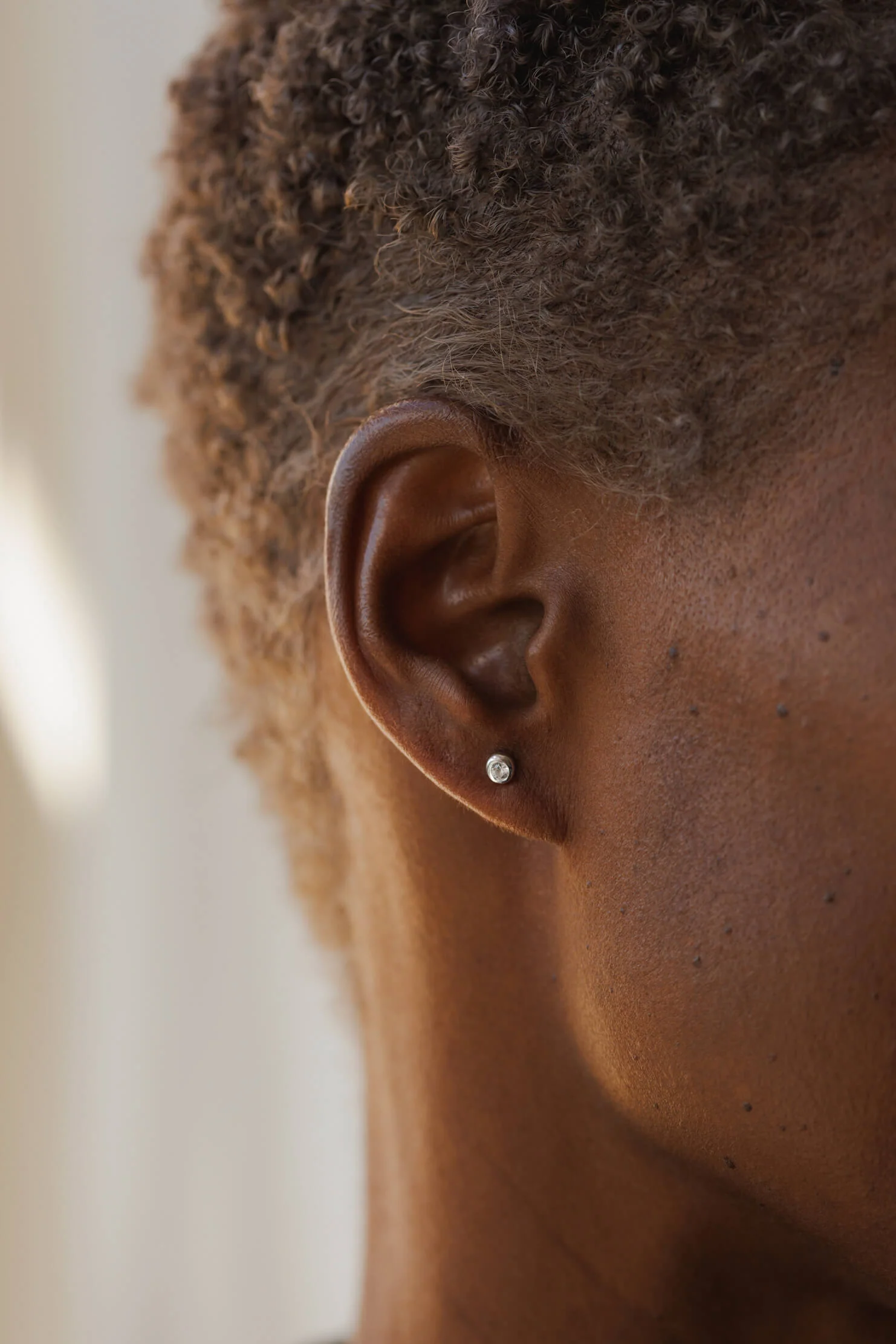 Gaia White Sapphire Solitaire Studs - Image 3