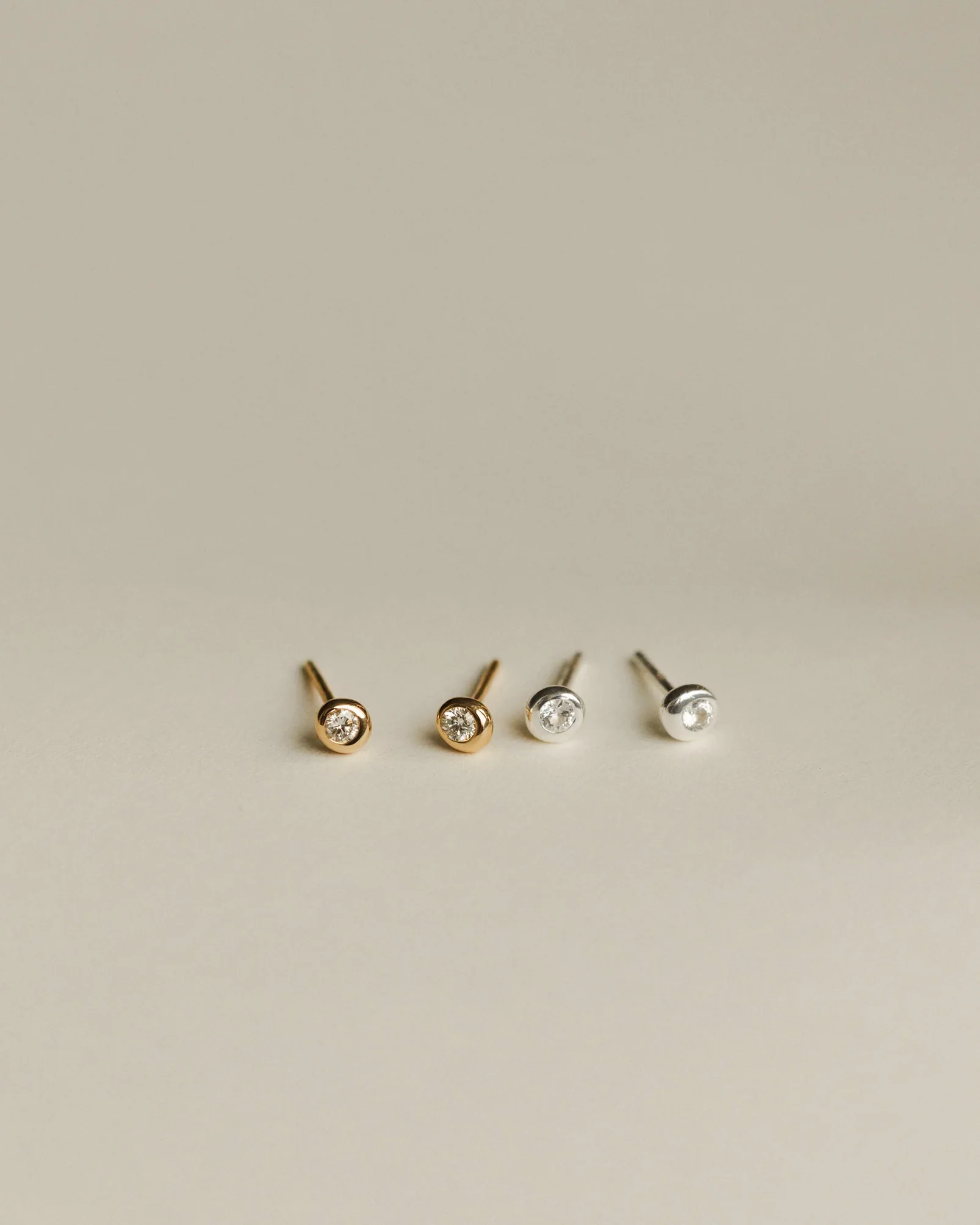 Gaia White Sapphire Solitaire Studs - Image 4