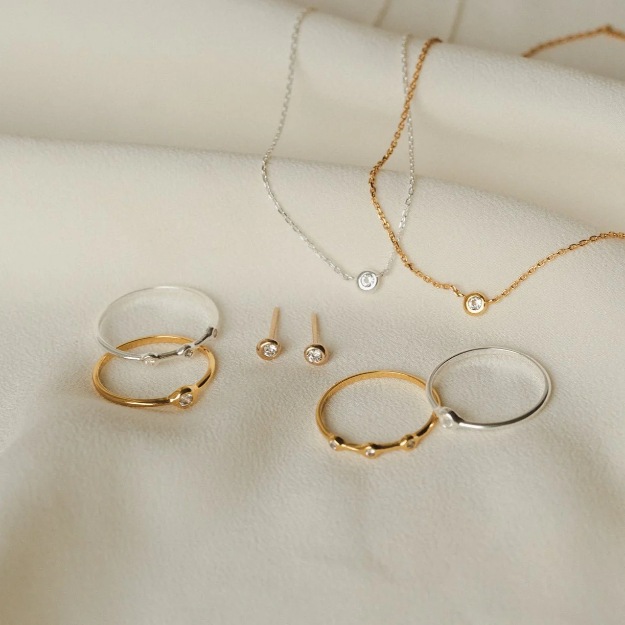Gaia White Sapphire Trilogy Ring - Image 5