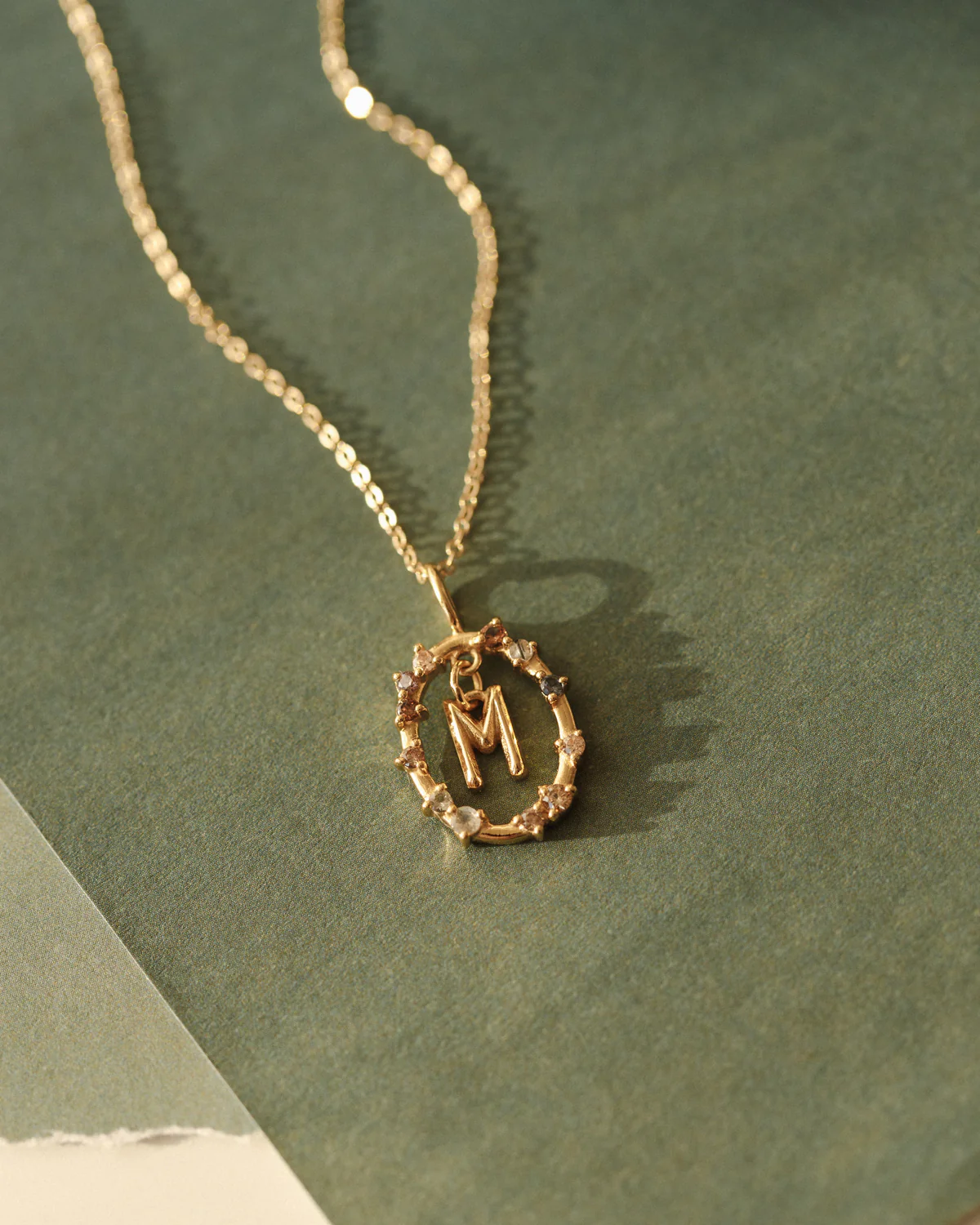 Gemstone Frame Initial Pendant - Image 10