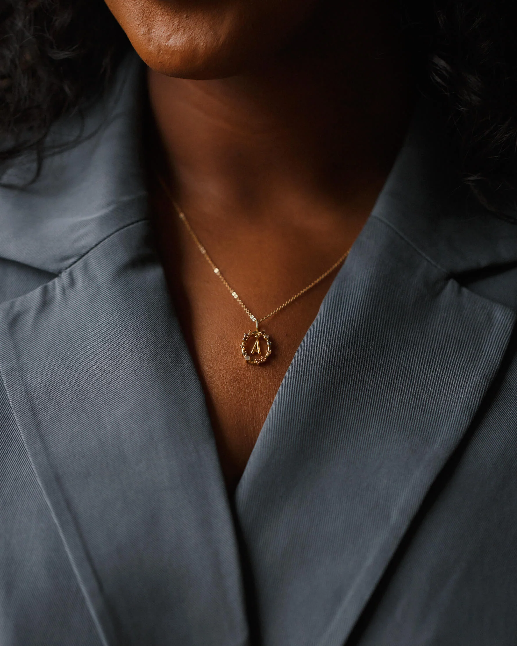 Gemstone Frame Initial Pendant - Image 11