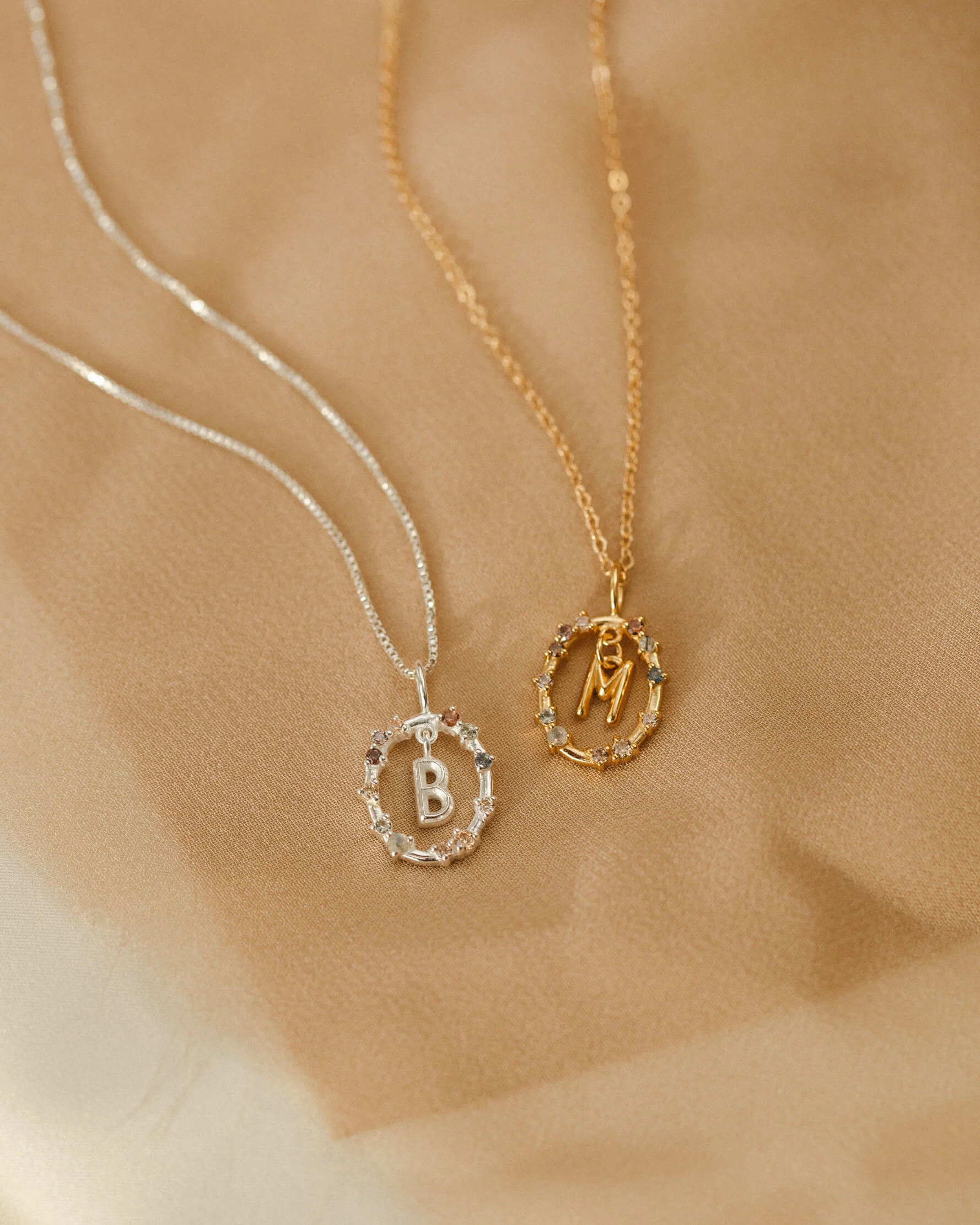 Gemstone Frame Initial Pendant - Image 12