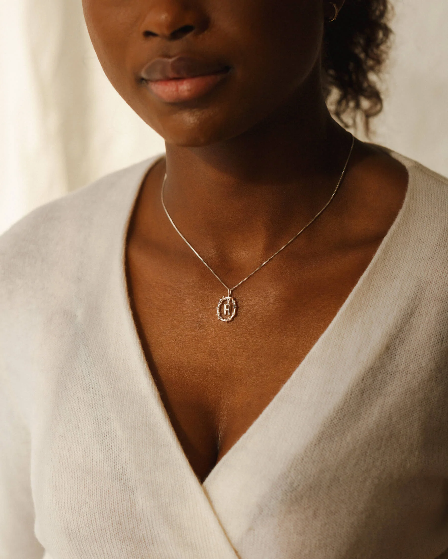 Gemstone Frame Initial Pendant - Image 13