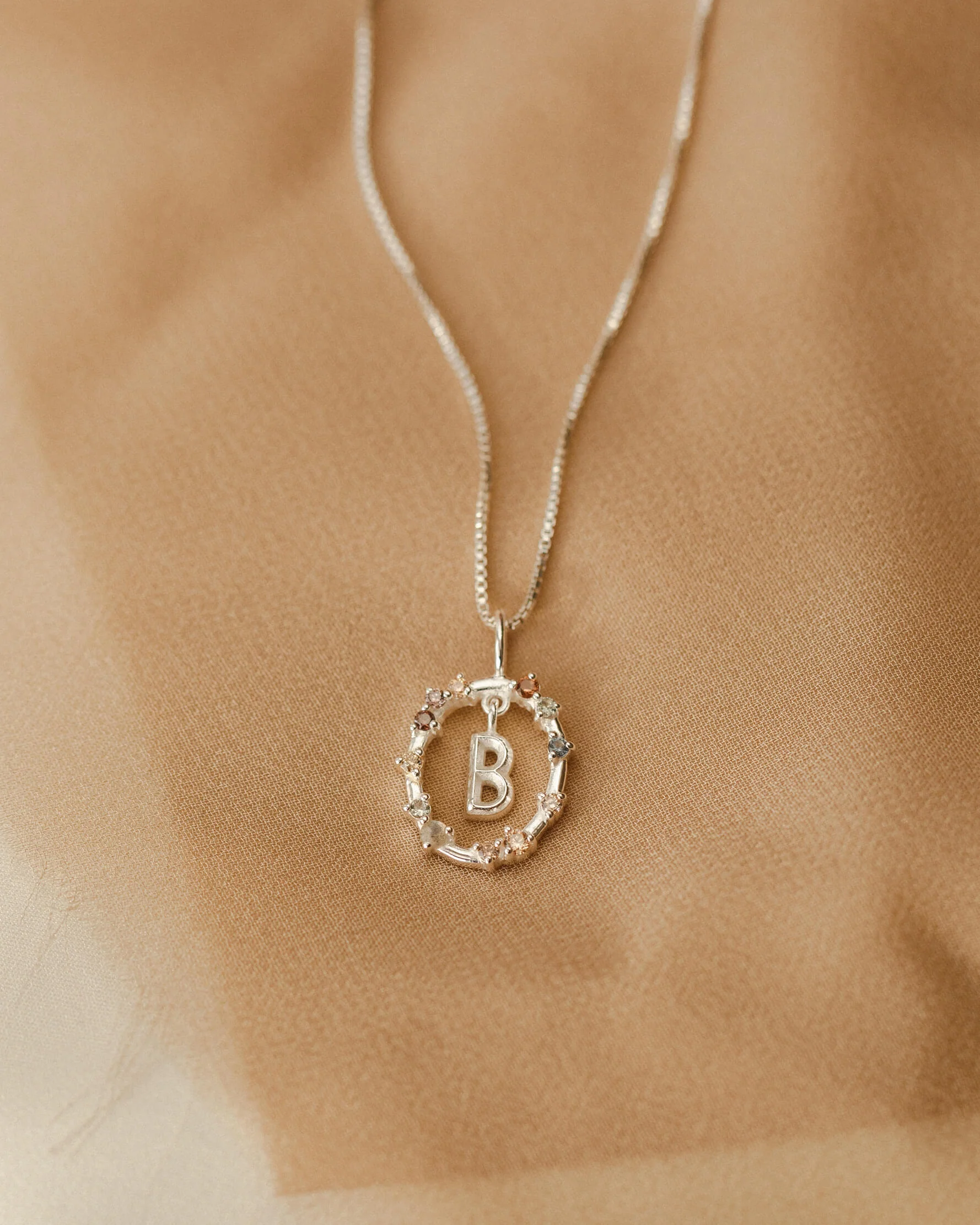 Gemstone Frame Initial Pendant - Image 6