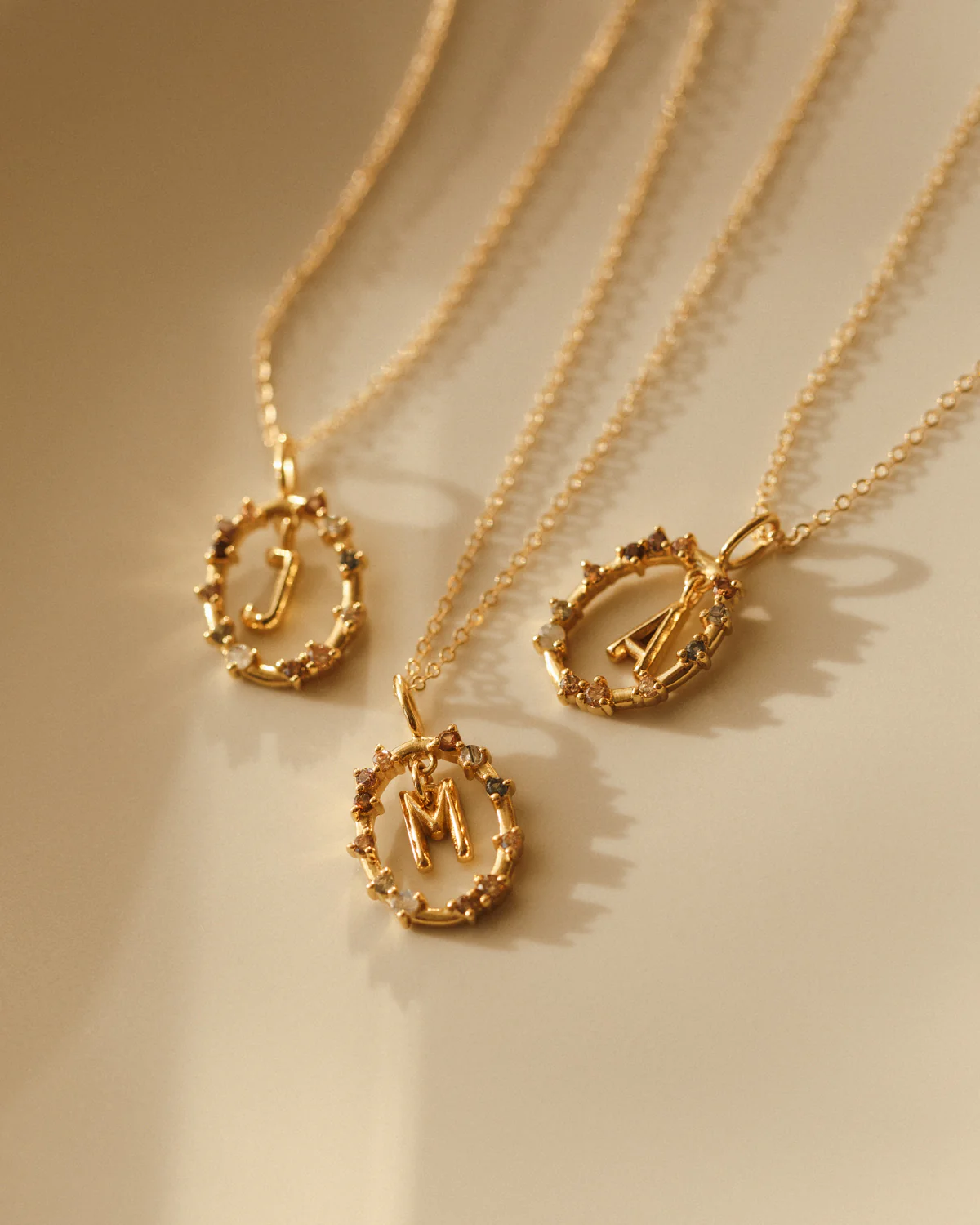 Gemstone Frame Initial Pendant - Image 8