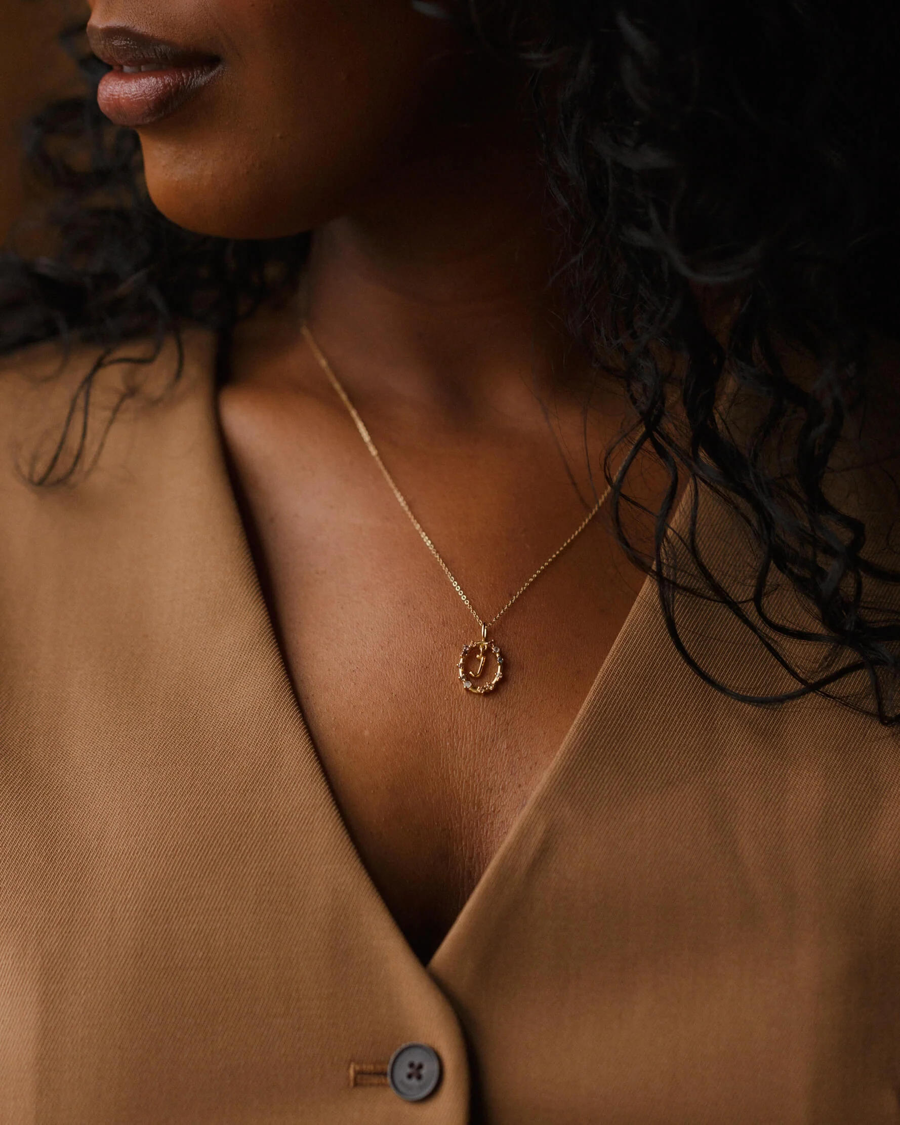 Gemstone Frame Initial Pendant - Image 9
