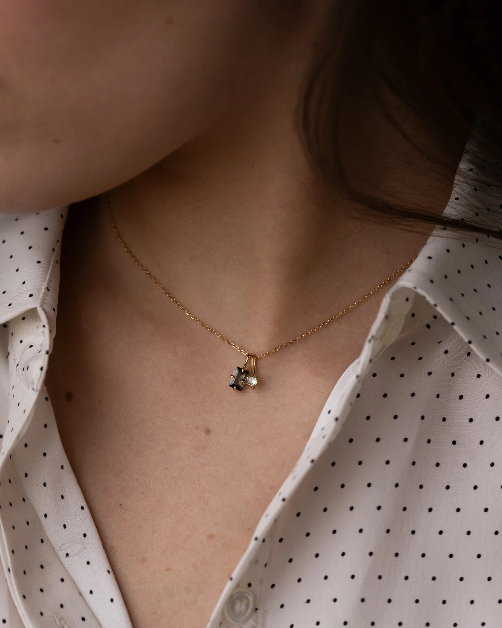 Gold Toi et Moi Necklace - Image 7
