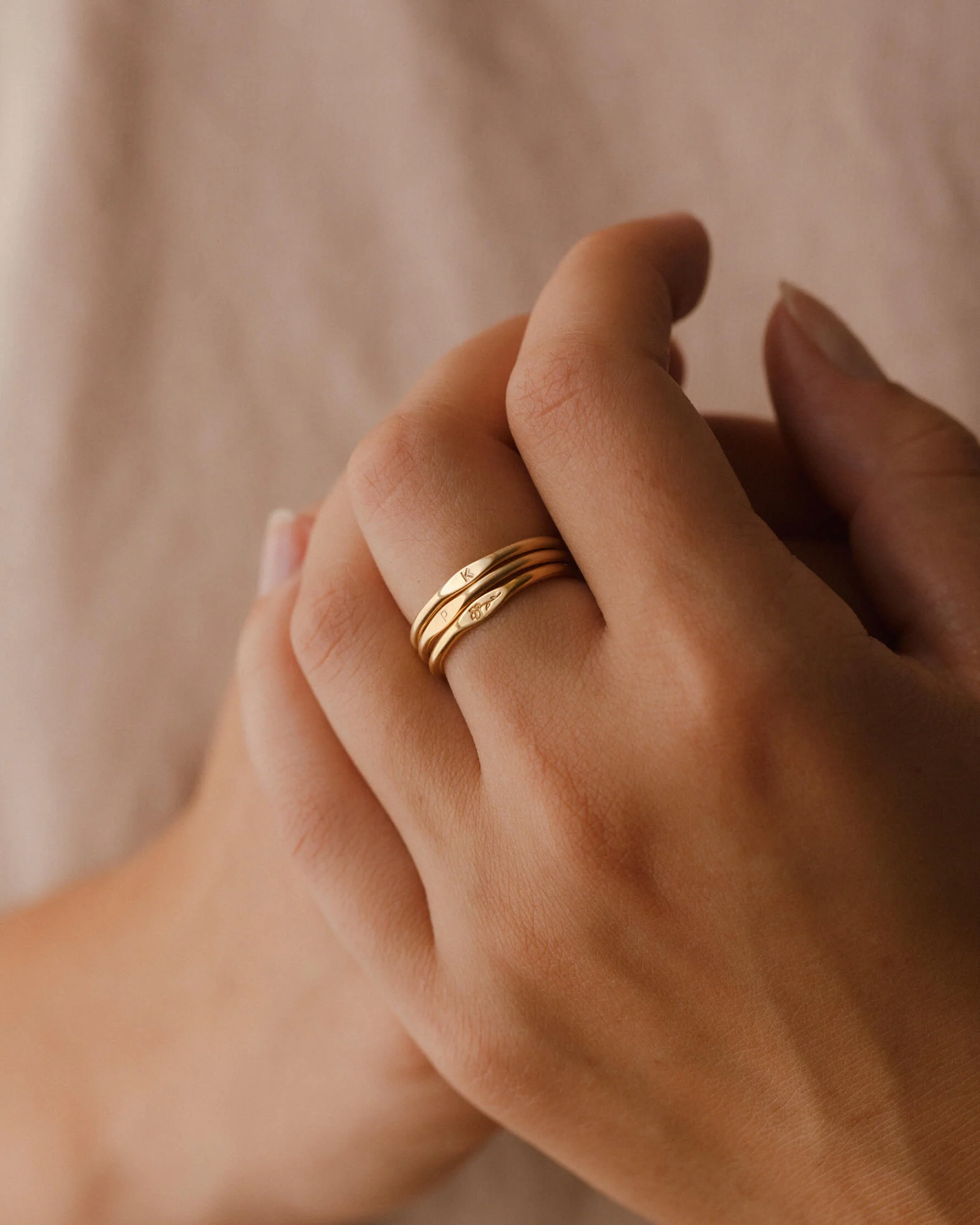 Micro Signet Ring Trio Set - Image 4
