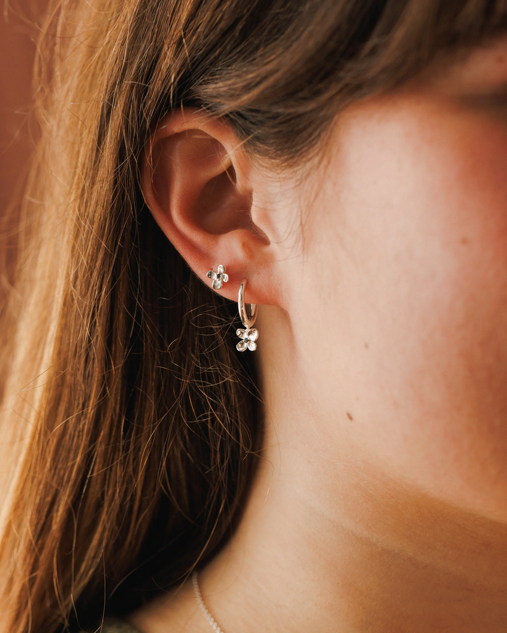 Midnight Blossom Charm Hoops - Image 6