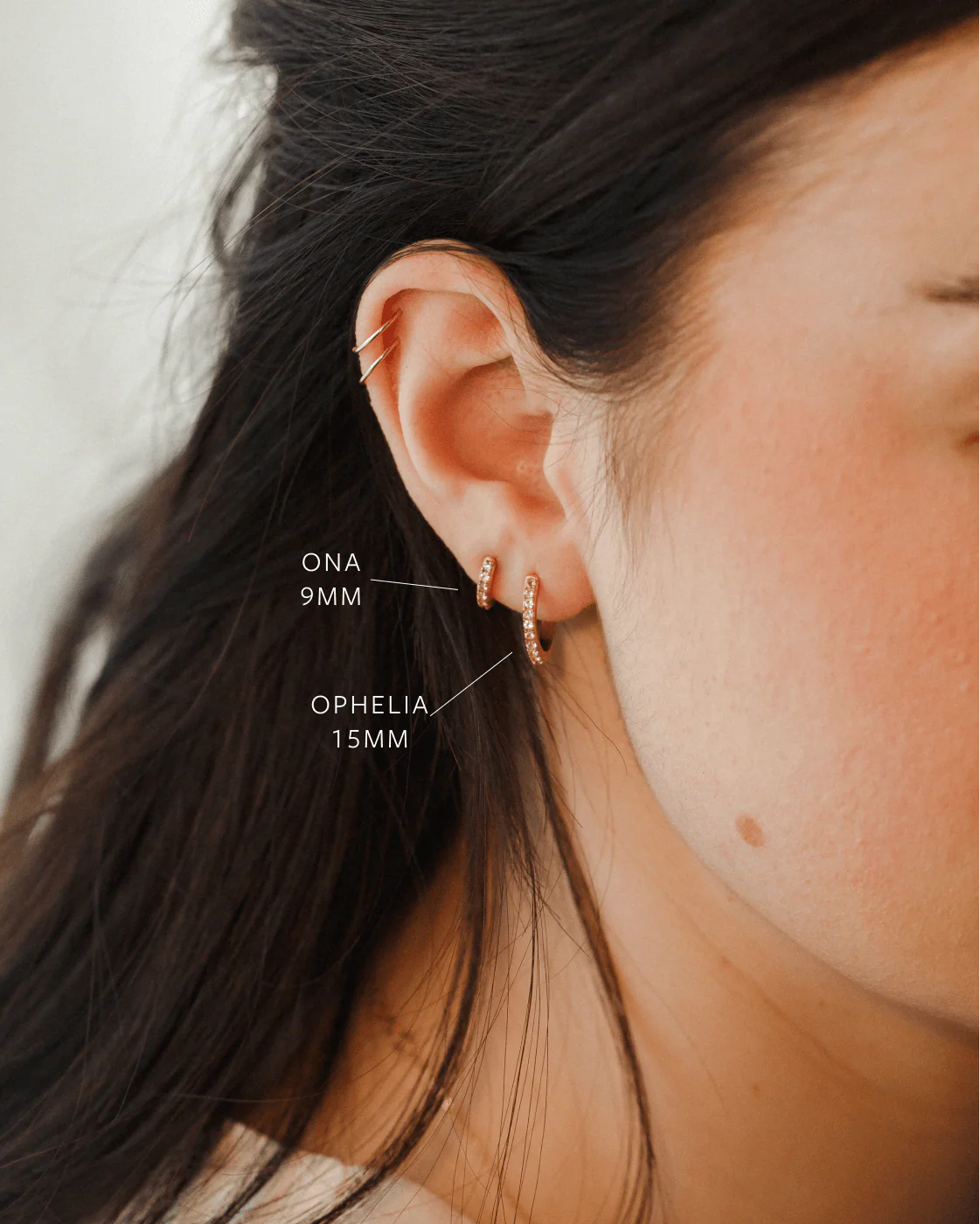 Ona White Sapphire Huggie Hoops - Image 5