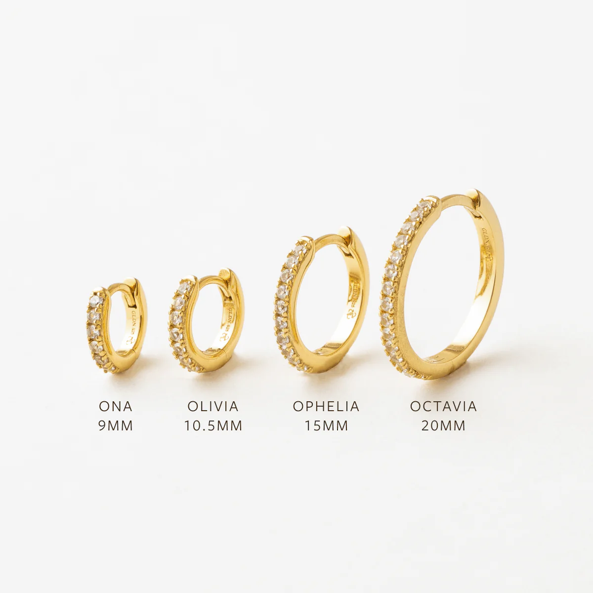 Ophelia White Sapphire Hoops - Image 4