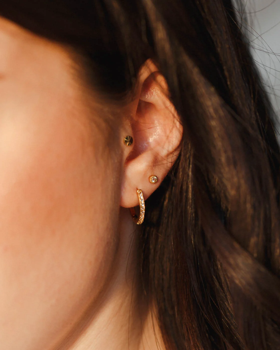 Ophelia White Sapphire Hoops - Image 8