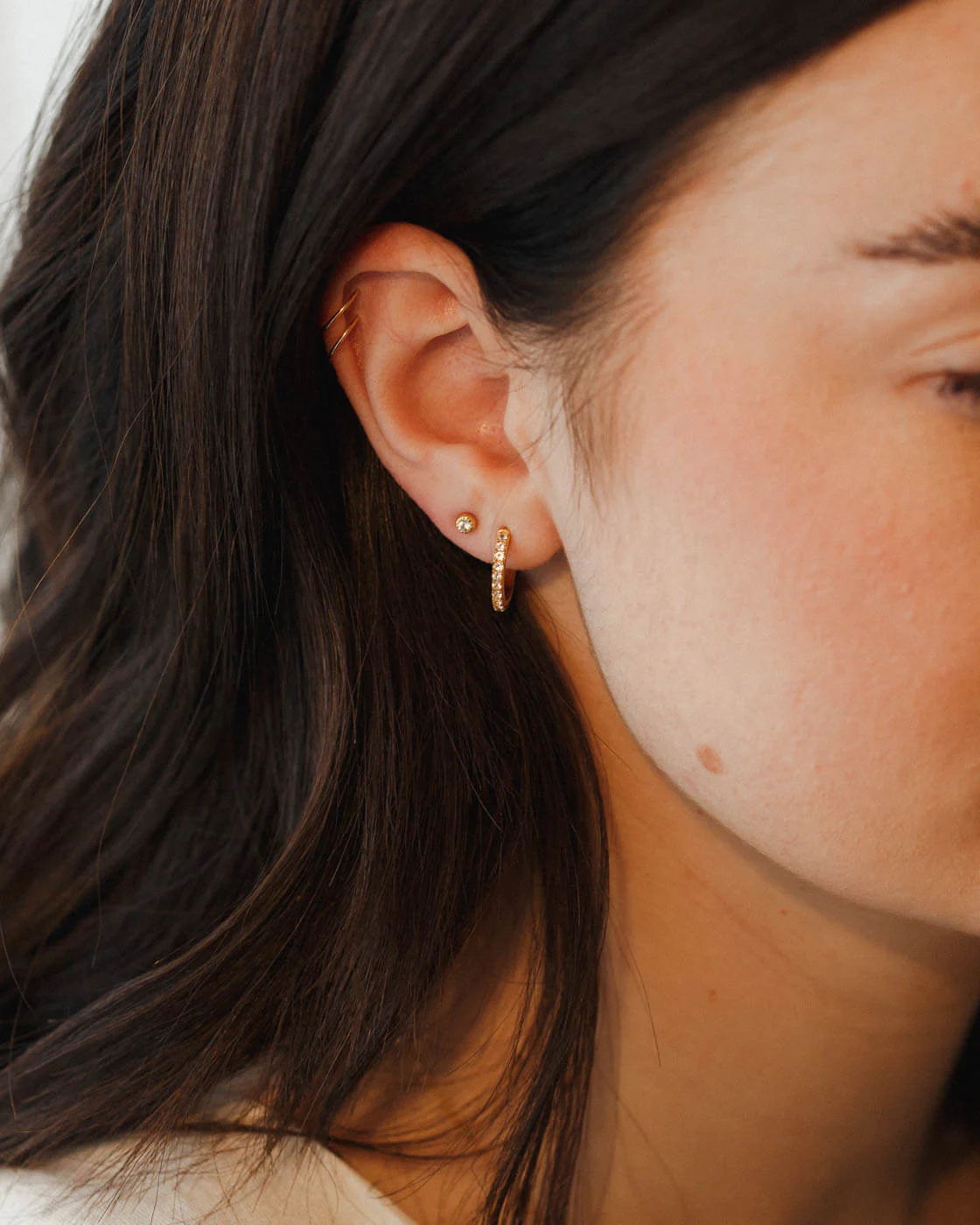 Ophelia White Sapphire Hoops - Image 9