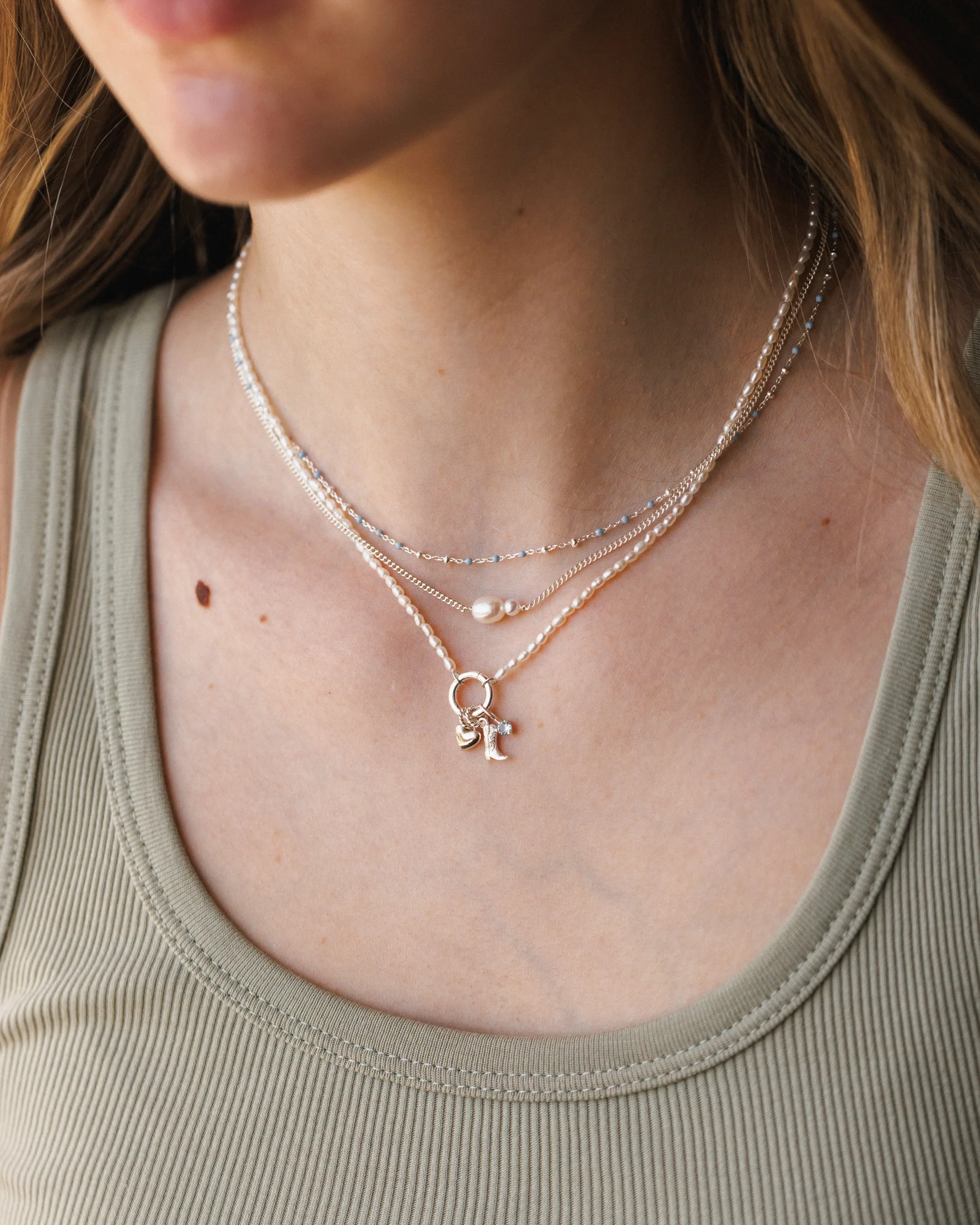 Pearl Charm Holder Necklace - Image 2