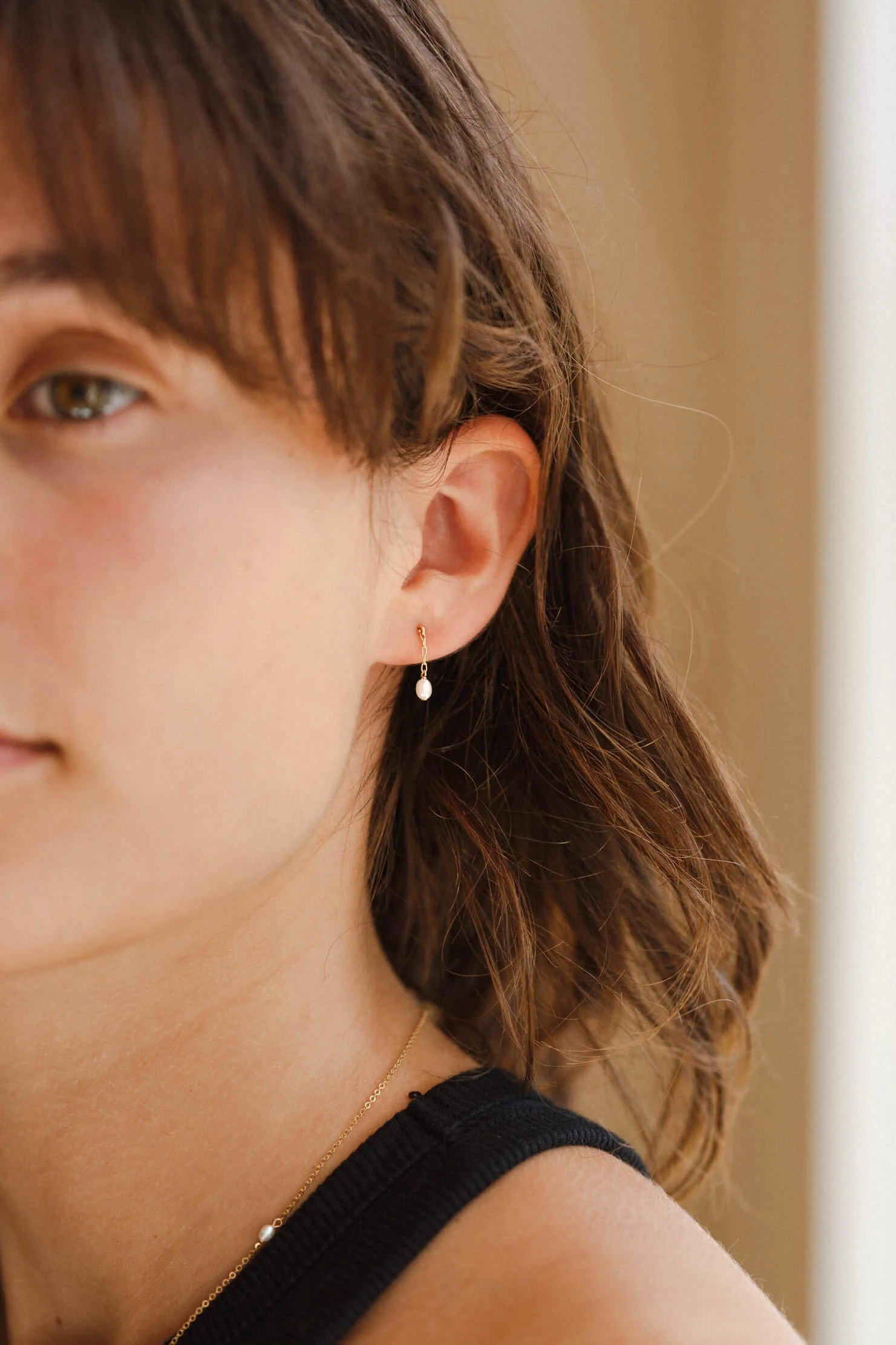 Pearl Droplet Earrings - Image 3