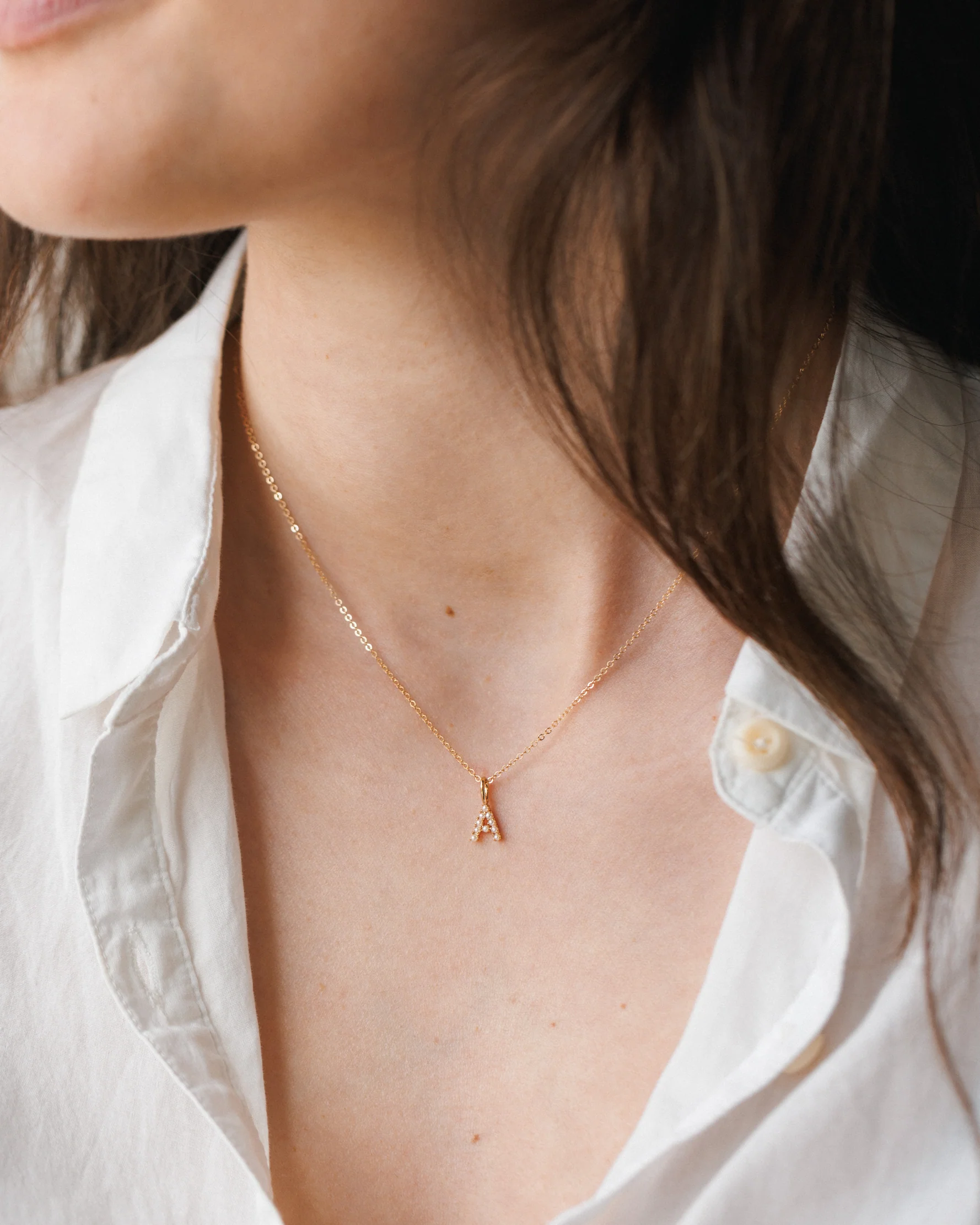 Pearl Initial Necklace - Image 3