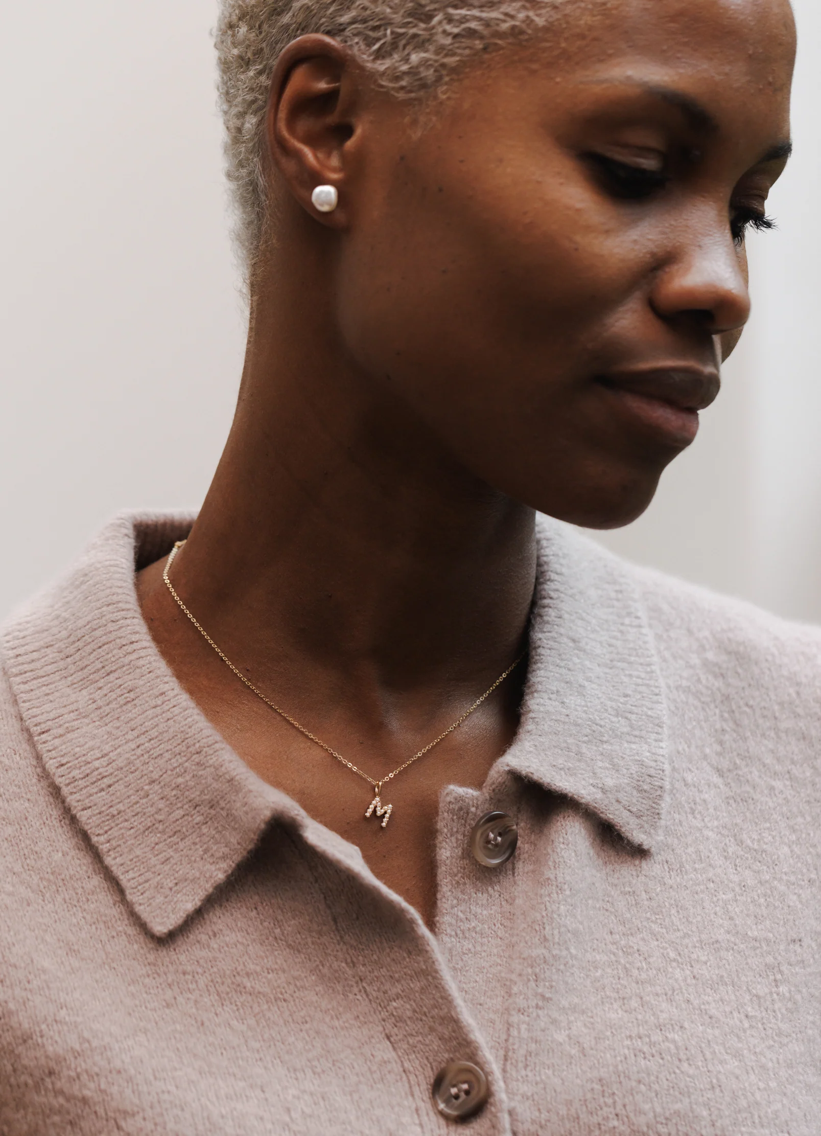 Pearl Initial Necklace - Image 8